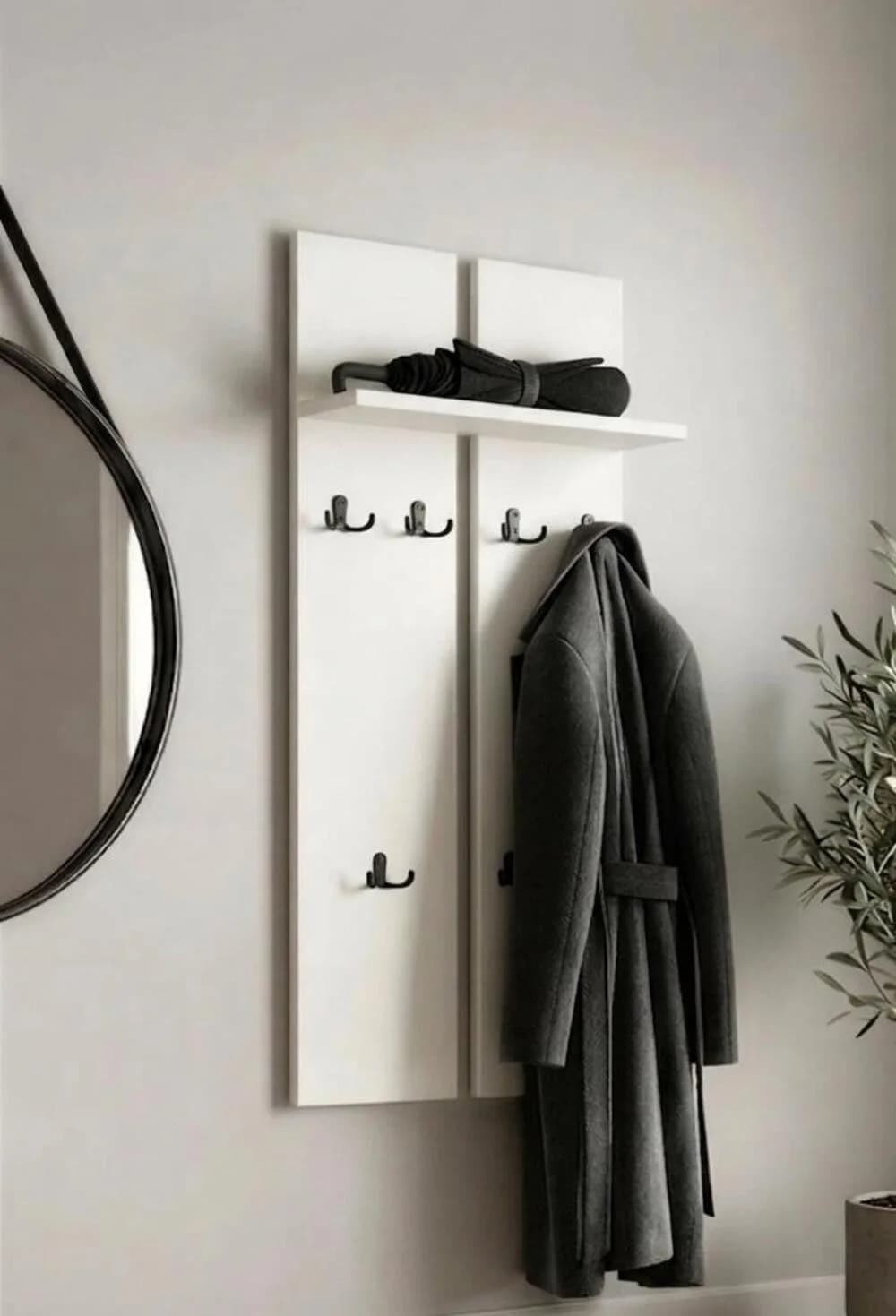 Divarüstü asılqan MB4, ağ, laminat, 105x50x15 sm