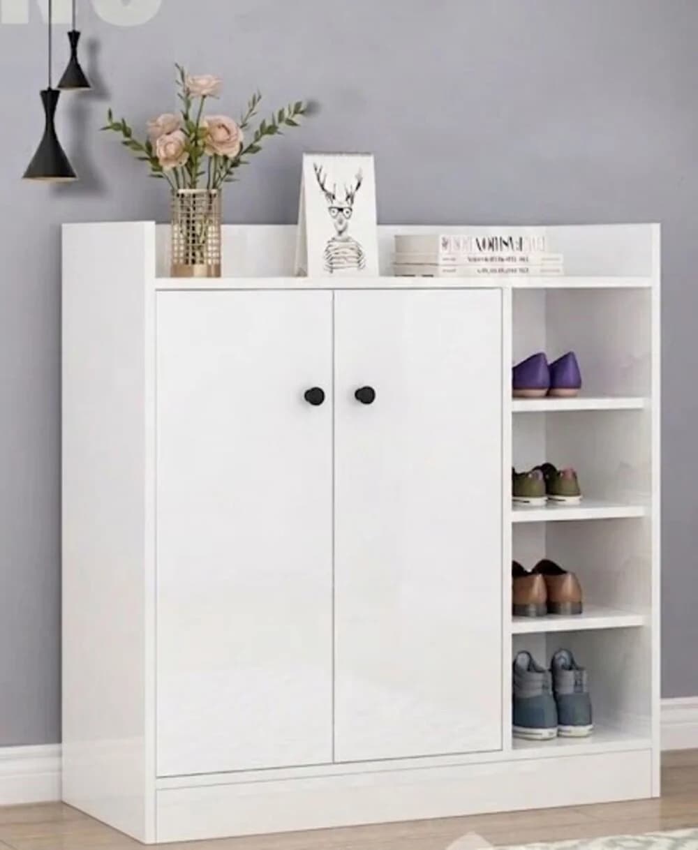 Ayaqqabı üçün tumba MB3, laminat, ağ, 90x90x35 sm