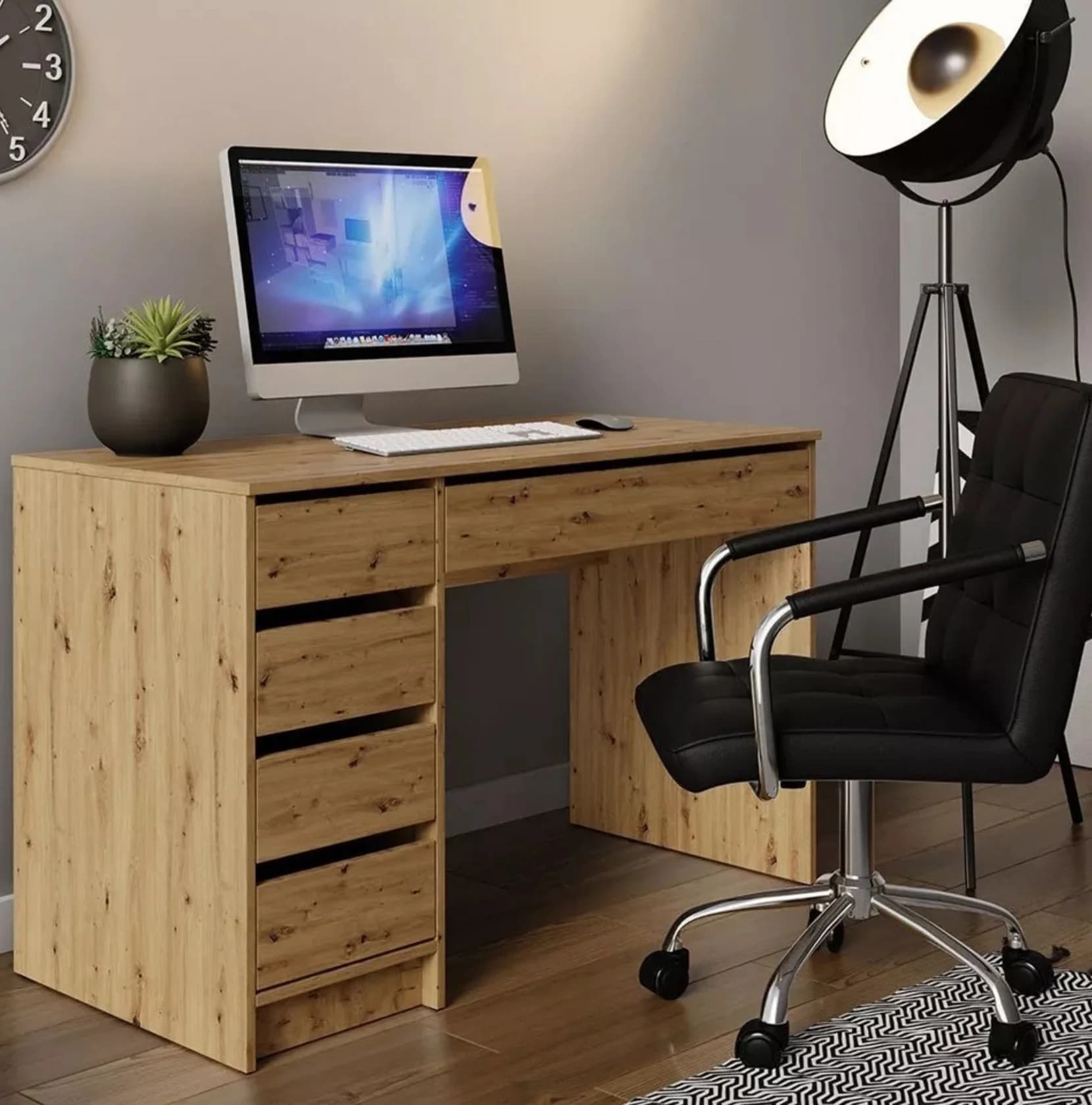 Yazı masası 15461, laminat, 120x75x60 sm, rəng Sonoma