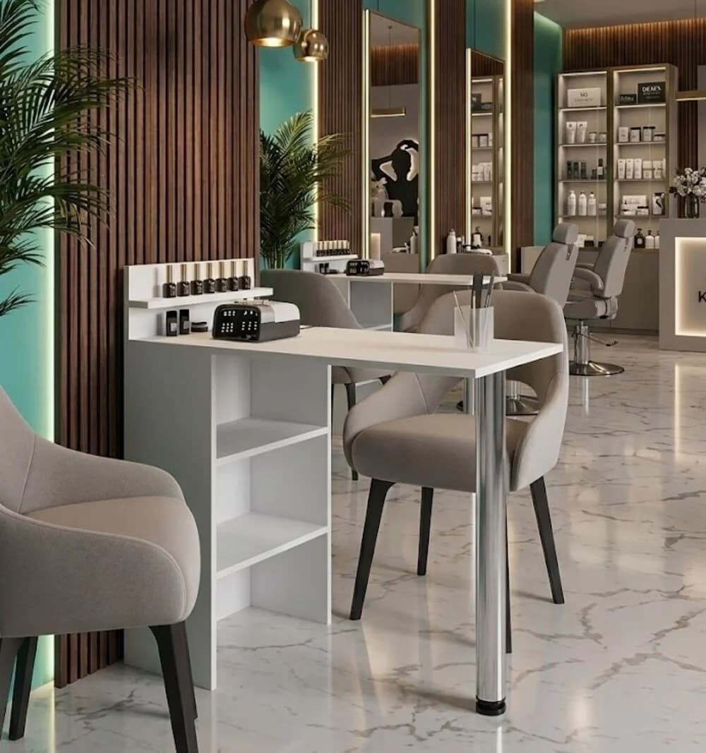 Manikür masası MB 1, laminat, ağ, 100x91x45 sm