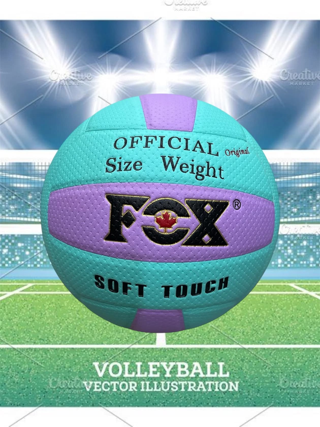 Voleybol topu Fox-L6001, firuzəyi/bənövşəyi — image 2