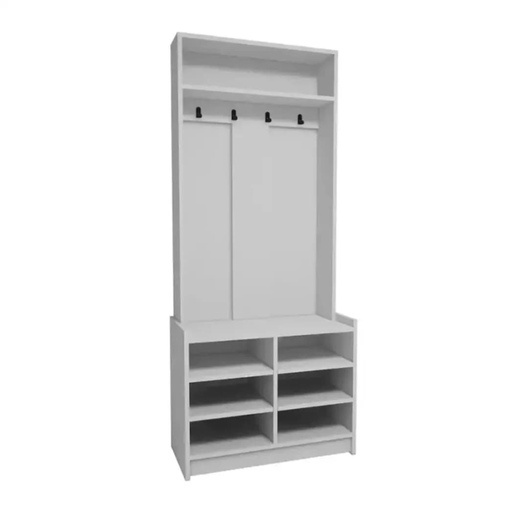 Rəfli asılqan SO007, laminat, ağ, 179x76x35 sm — image 4