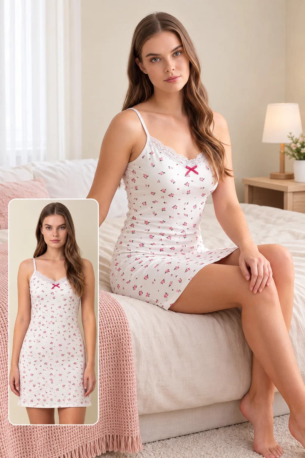 Gecə köynəyi, ağ, pambıq, ölçü 3XL