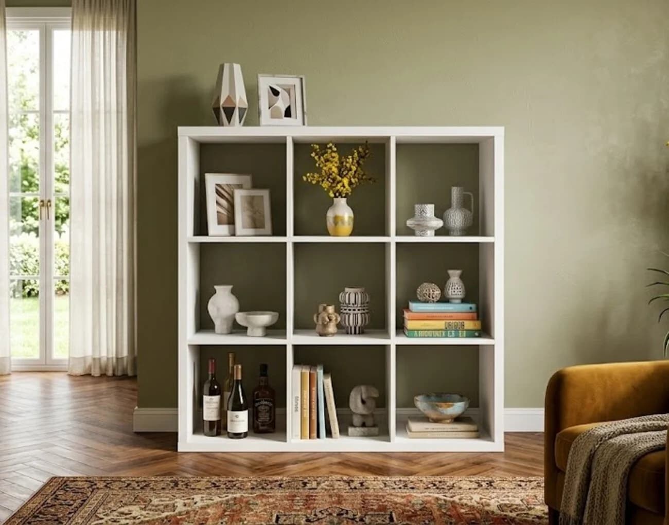 Stellaj MB4, laminat, ağ, 110х110х28 sm