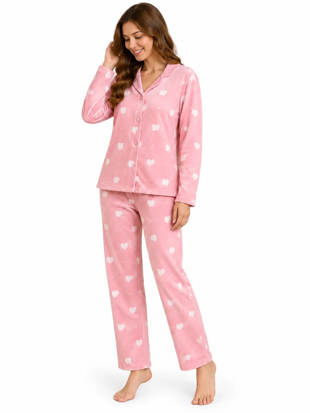 Qadınlar üçün şalvarlı pijama dəsti 2821655, poliester, çəhrayı, ölçü XL