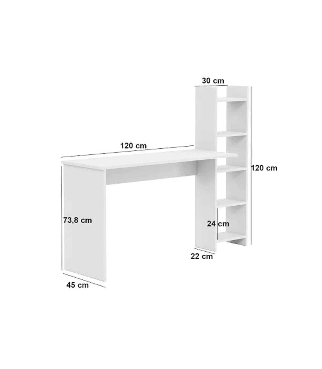 Yazı masası SO15, laminat, ağ/boz, 150x45x120 sm — изображение 5