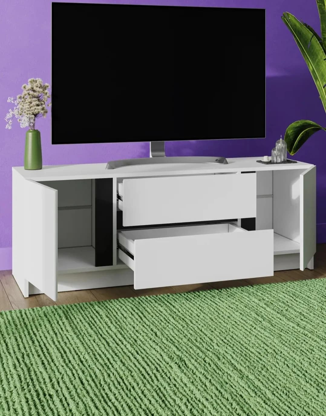 Tv üçün tumba SO002, laminat, 130x48x39 sm — изображение 2