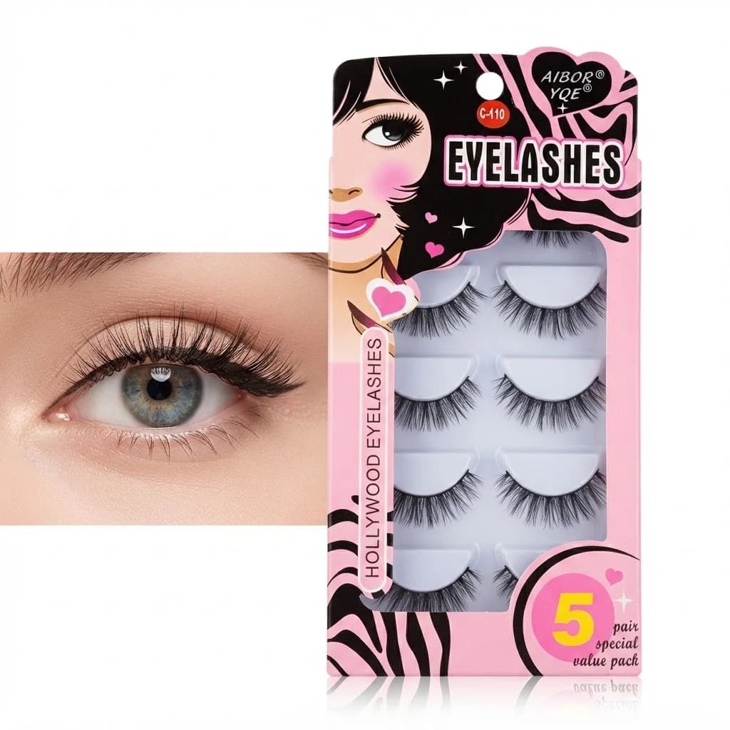 Süni kirpik 42846135, Hollywood 110N, qara, 11 mm, 5 cüt
