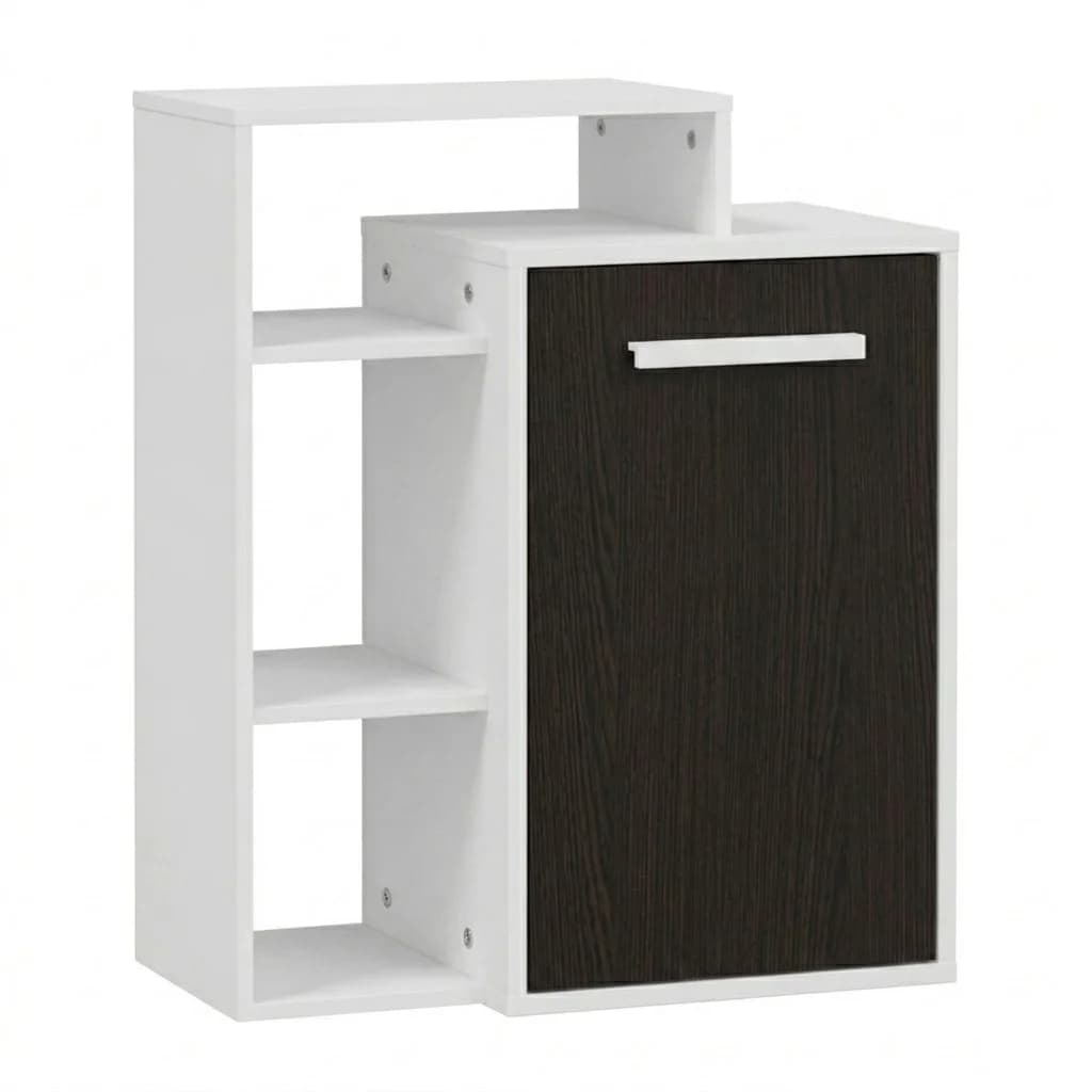 Tumba ayaqqabılar üçün MB2, laminat, 85x85x35 sm, ağ/tünd qəhvəyi