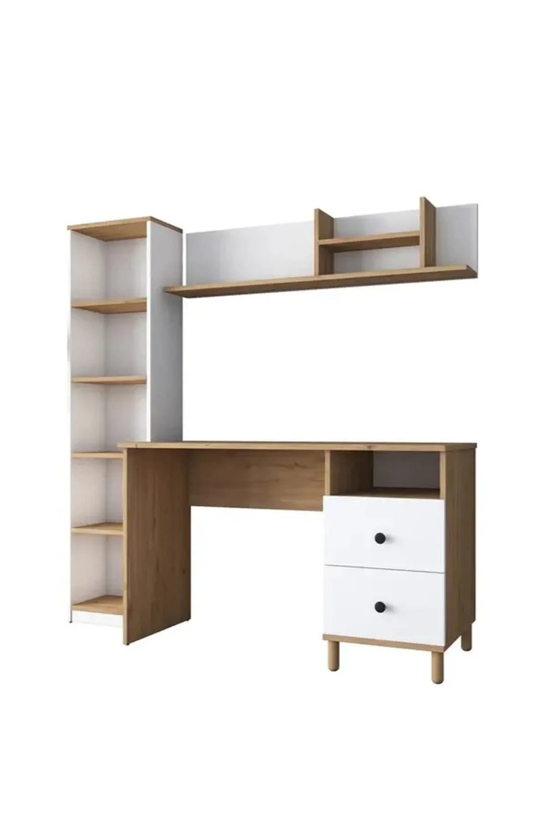 Kompüter masası SO 017, laminat, qəhvəyi/ağ, 50x161x160 sm — изображение 7
