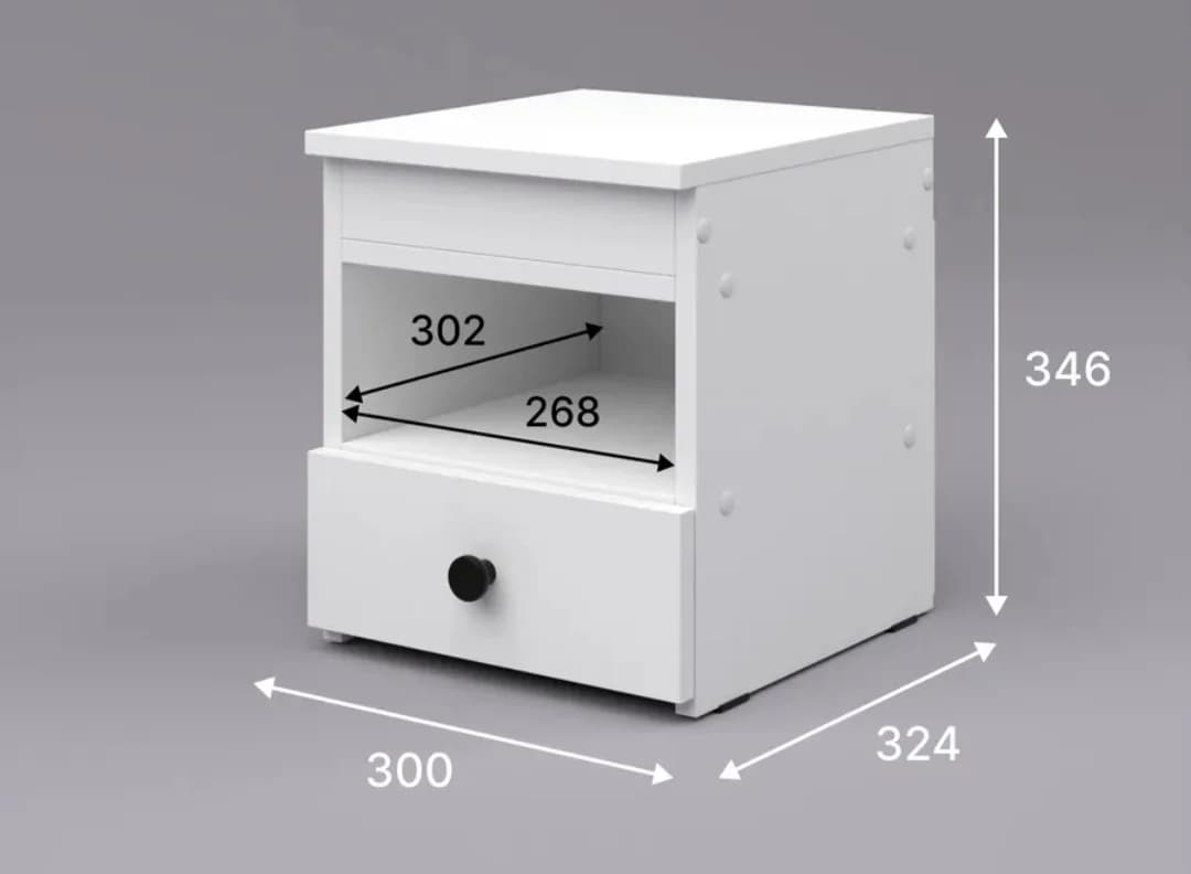 Tumba SO005, laminat, 35x30x32 sm, ağ — изображение 2