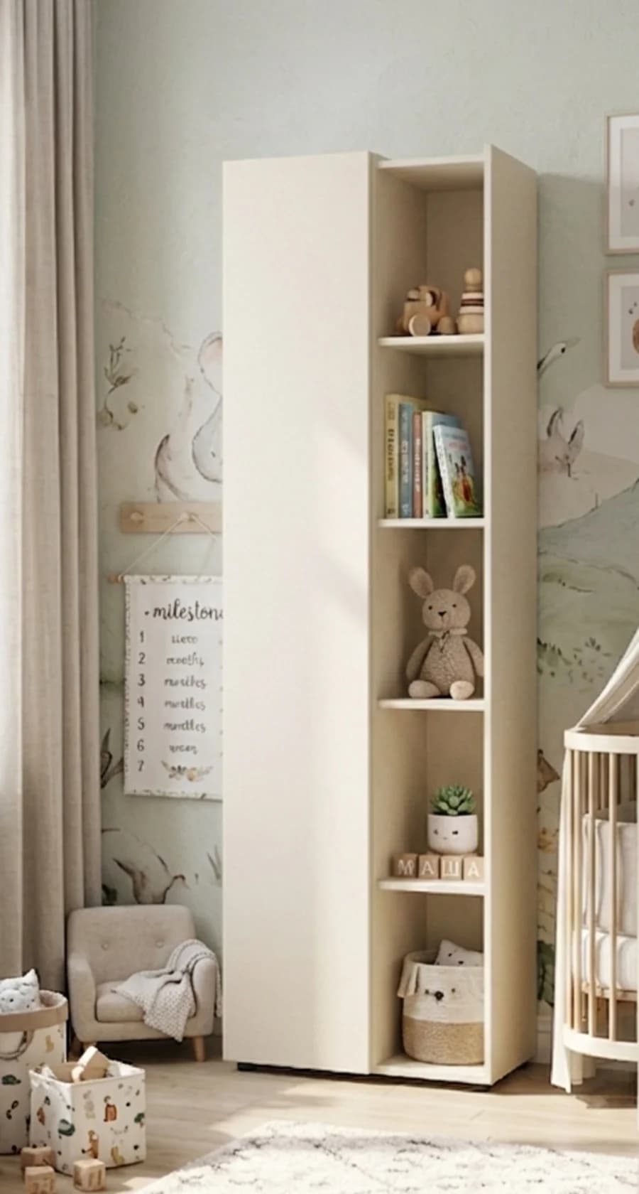 Şkaf 1564, bej, laminat, 190x80x45 sm