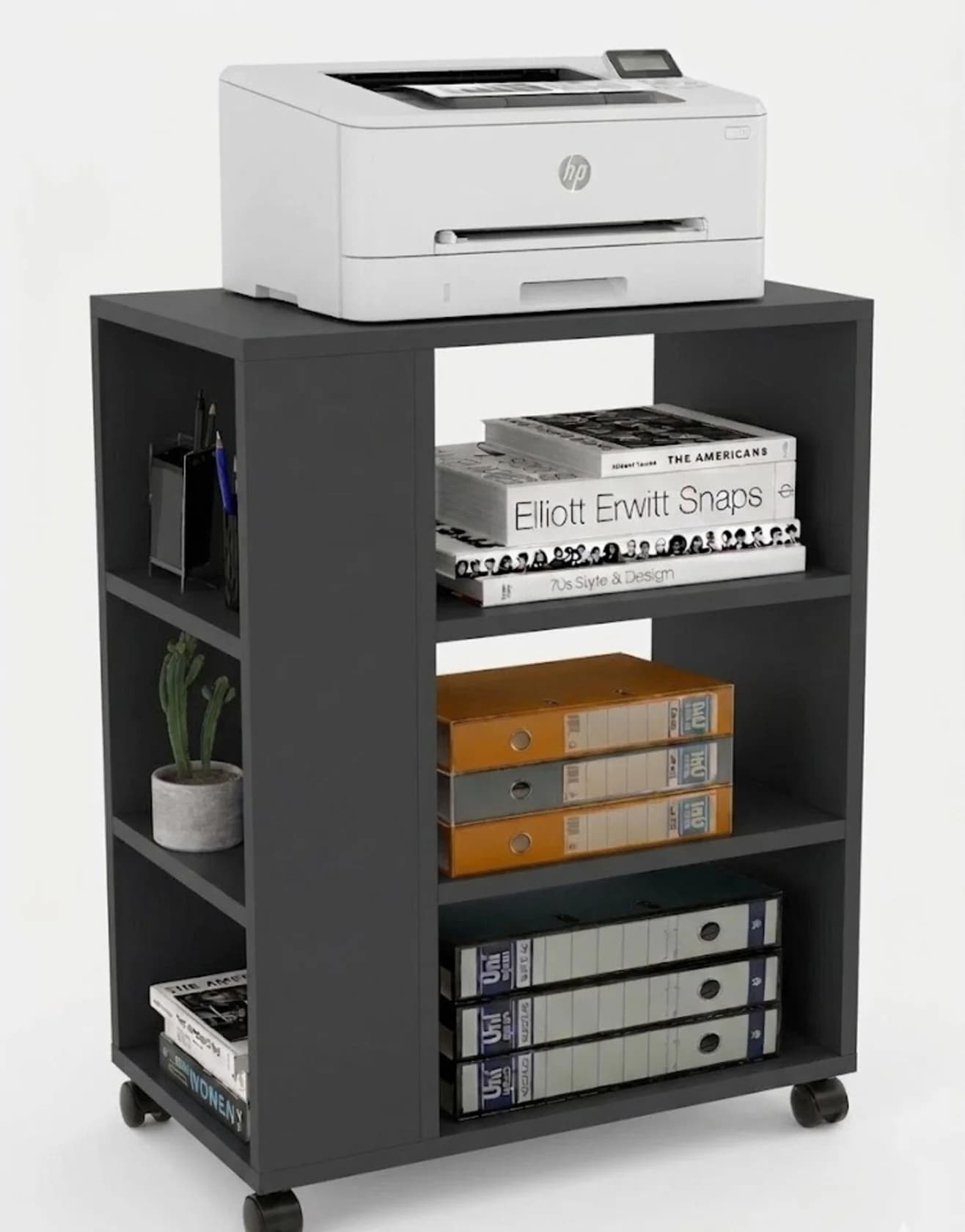 Tumba MB7 , laminat, təkərli, 70x60x35 sm, antrasit
