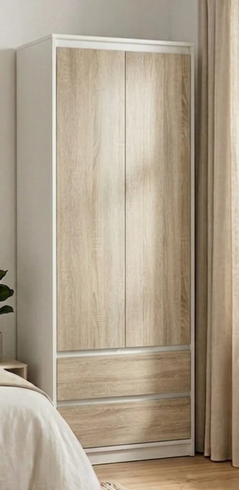 Döşəməüstü dolab MB 4, laminat, Ağ və Sonoma, 190x80x52sm