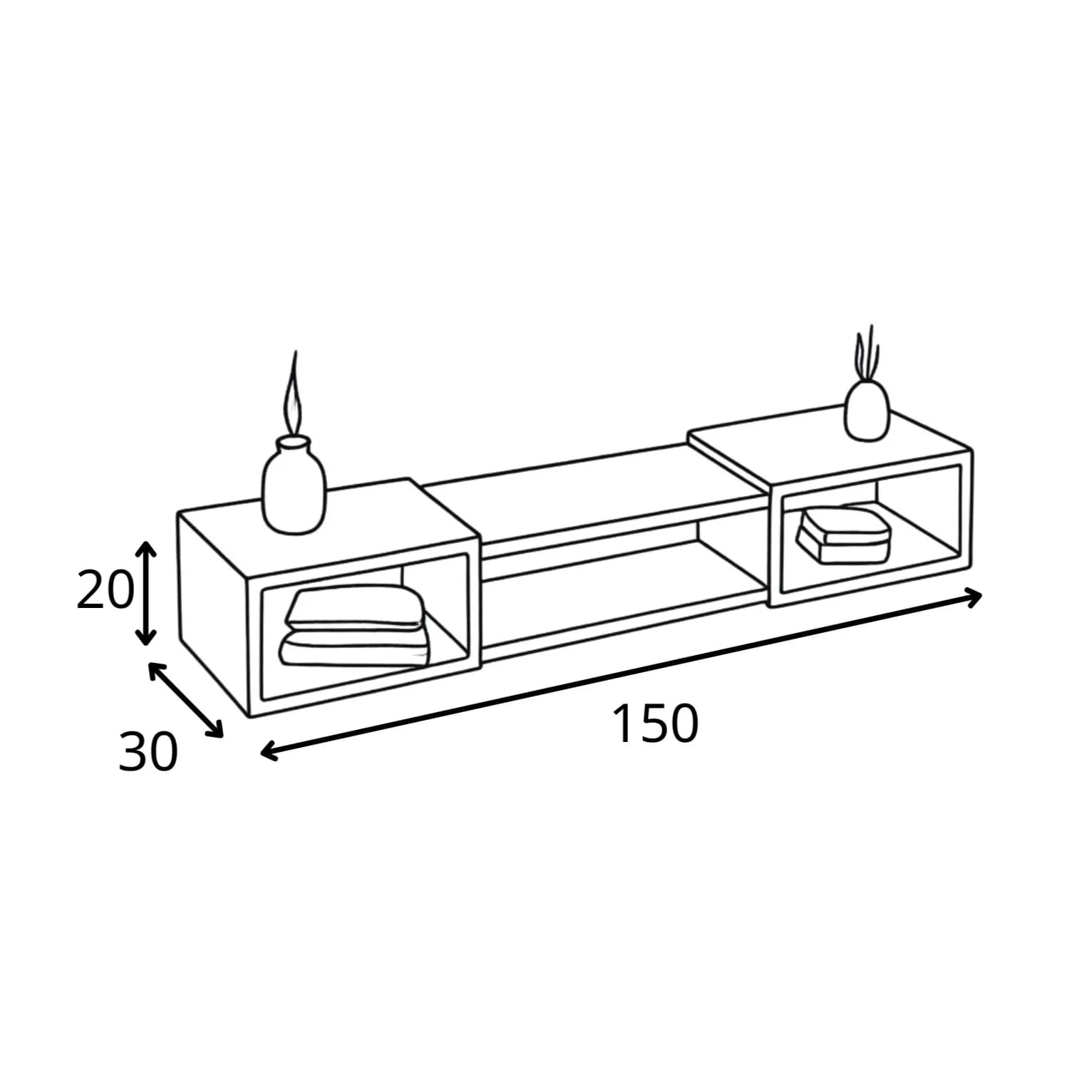 Tv üçün tumba Yagmur, antrasit, laminat, 150.1x20.1x30.1 sm — image 4