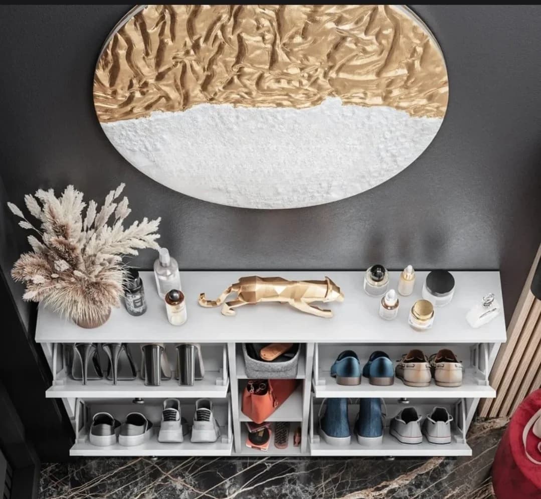 Ayaqqabı üçün tumba s71, laminat, ağ, 78x112.2x20 sm — изображение 2