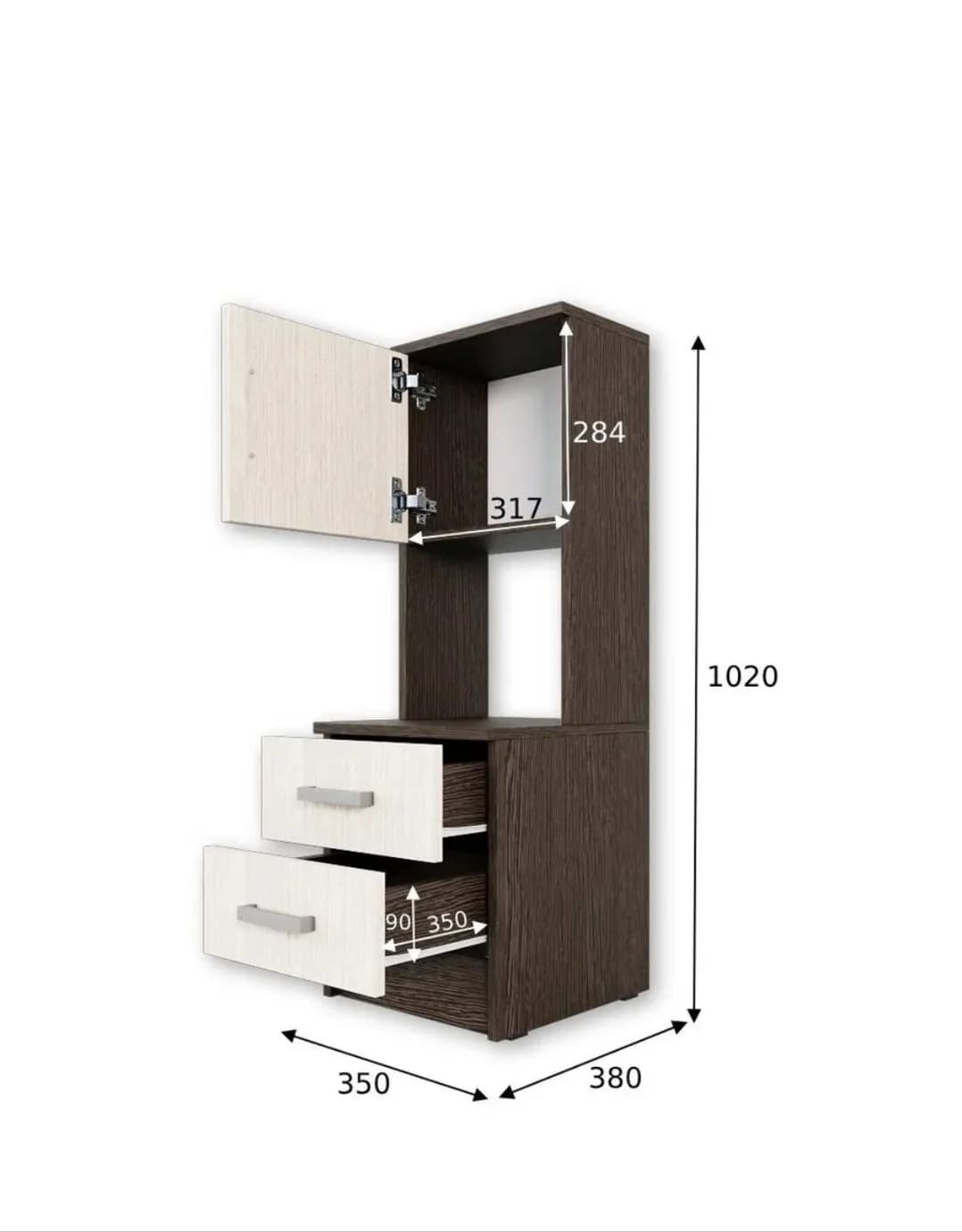 Çarpayıyanı tumba SO 006, laminat, qəhvəyi/bej — изображение 6