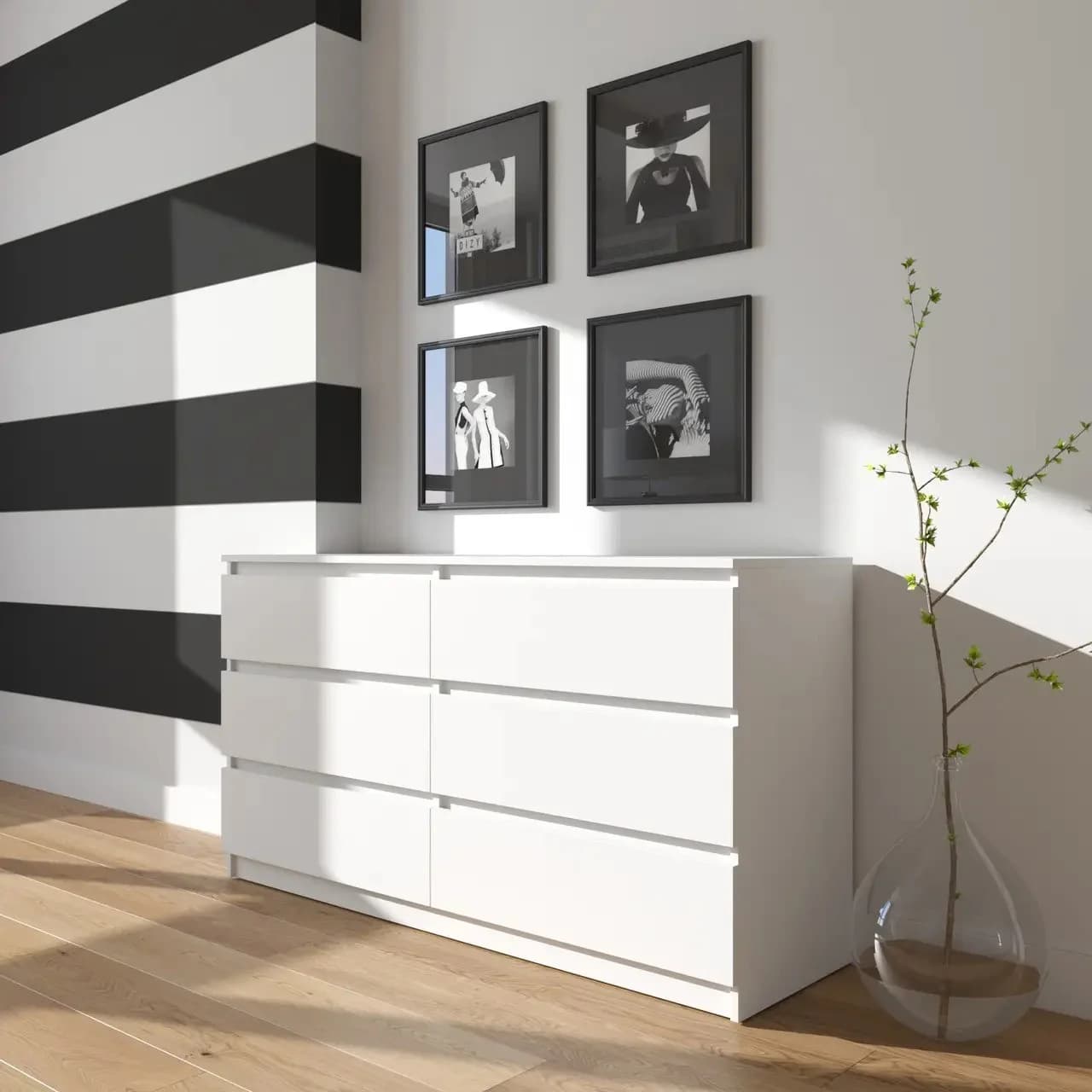 Kamod Yagmur, laminat, ağ, 140x75.5x40 sm