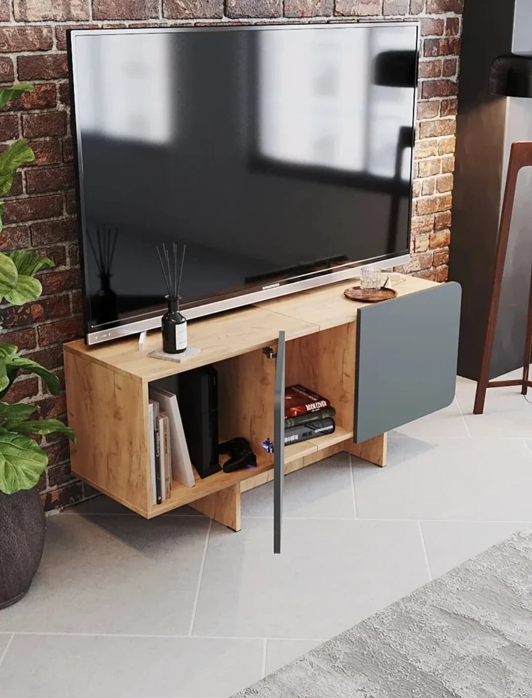 Tv üçün tumba s002, laminat, 130x55x37.5 sm — изображение 3
