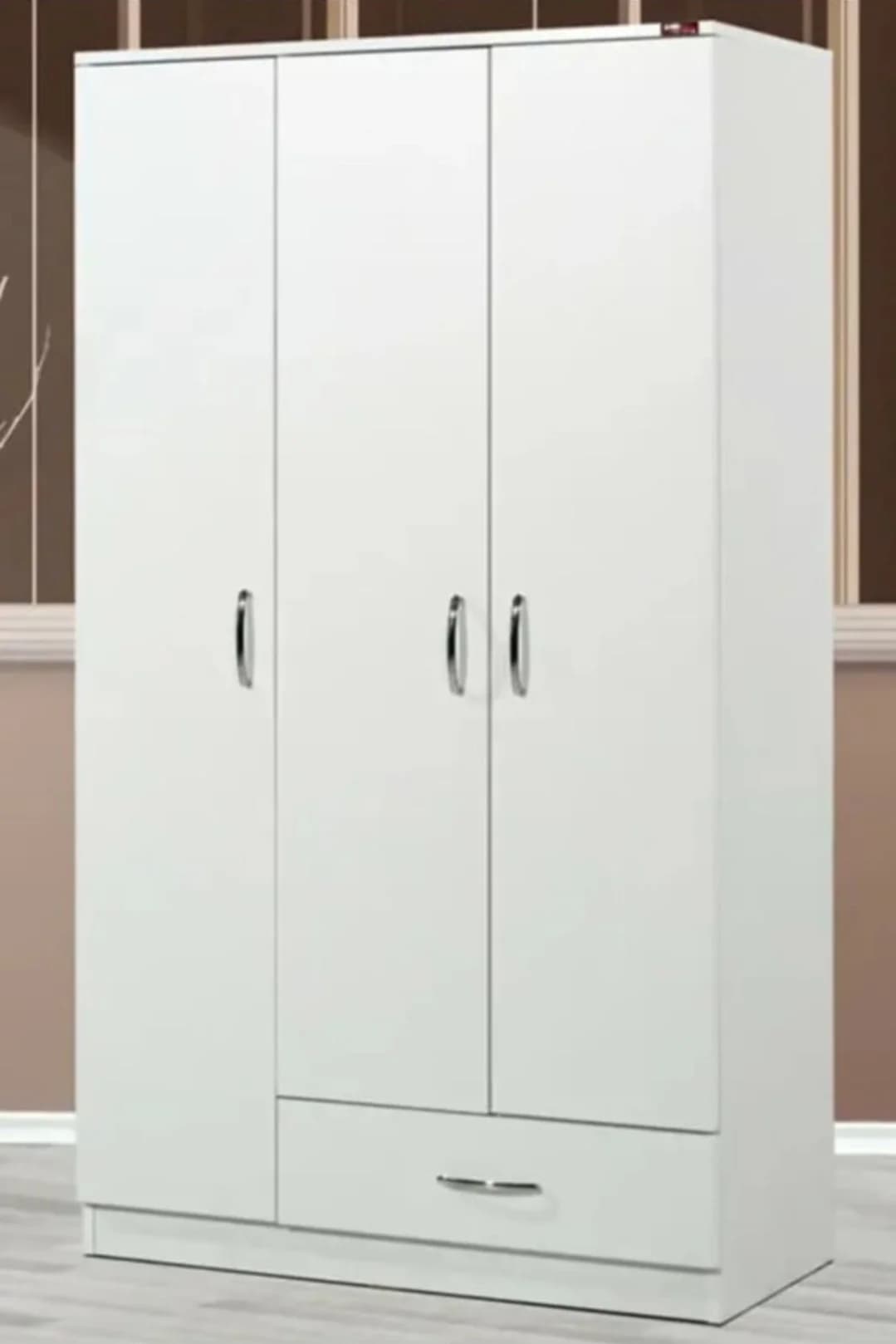 Döşəməüstü dolab, ağ, laminat, 90x44x170 sm — image 2