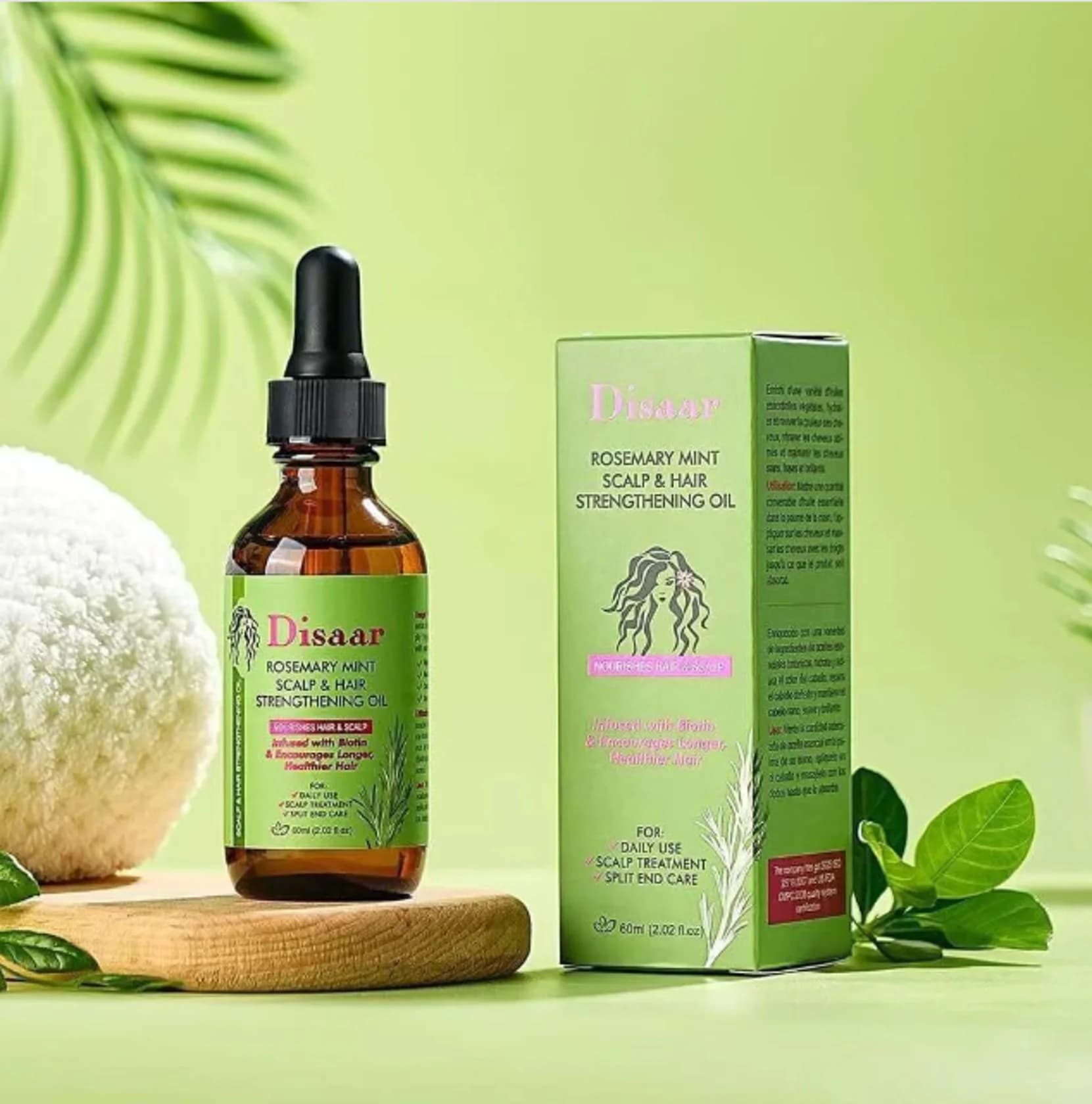 Saç üçün yağ Disaar Rosemary Mint Scalp & Hair Strengthening 60 ml — изображение 2