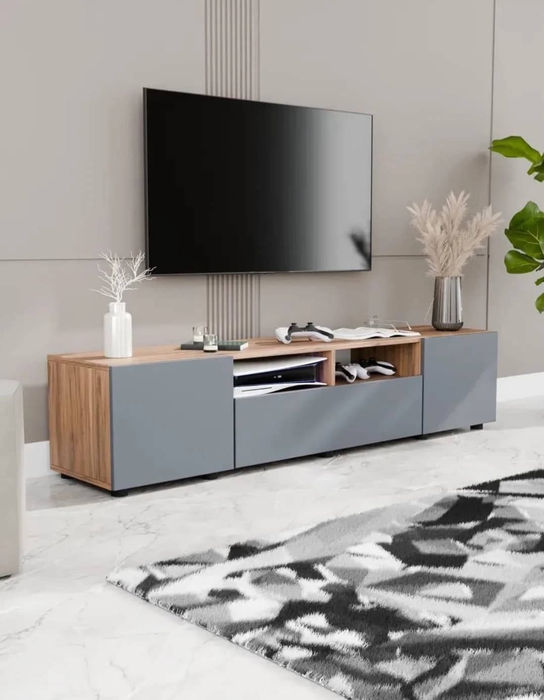 TV üçün tumba SO111, laminat, 36.3x180x37.8 sm — image 2