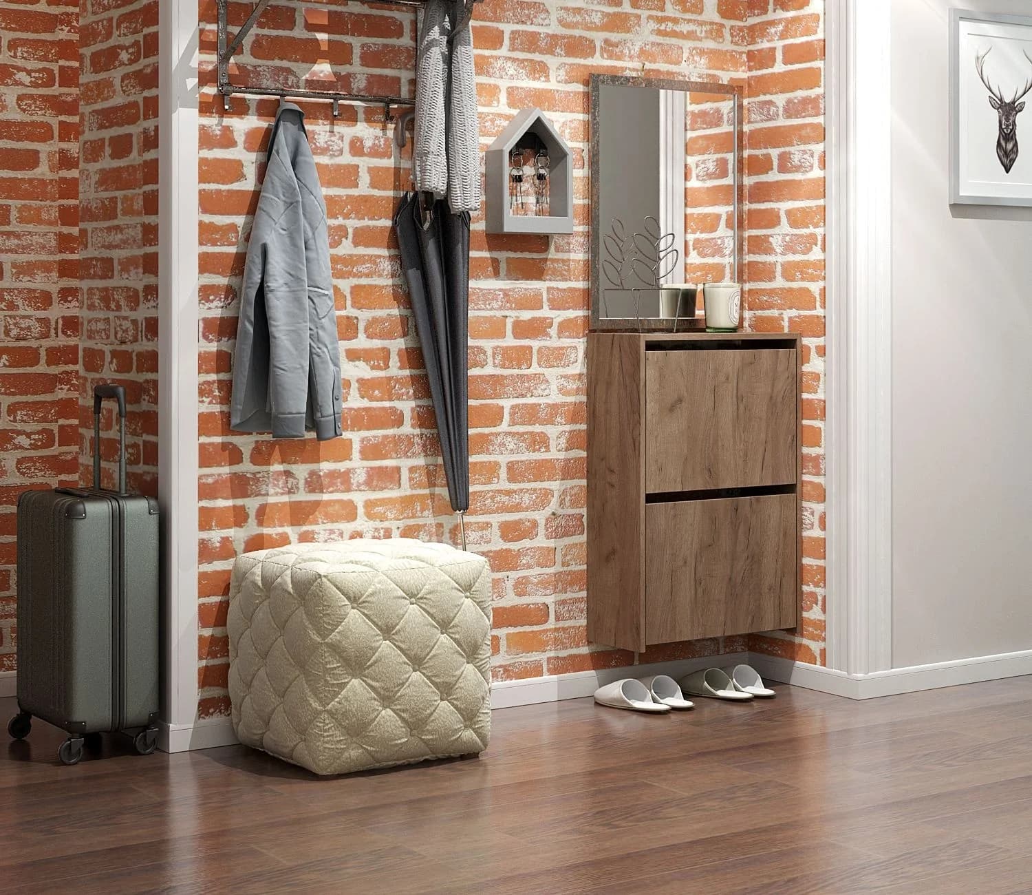 Ayaqqabı tumbası 15459, laminat, qəhvəyi, 52x77 sm — изображение 2