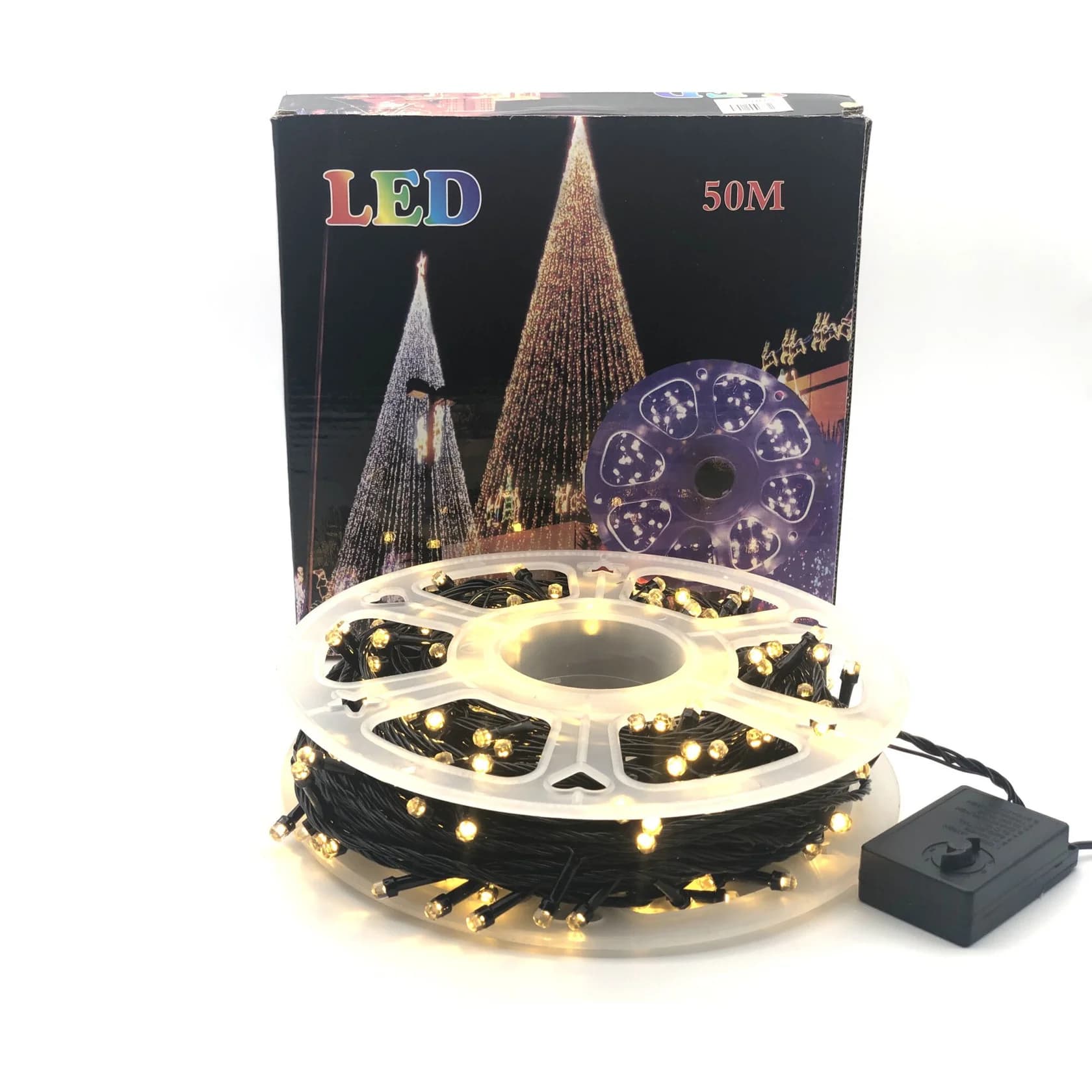 LED çələng 3228074, ağ/sarı, 50 m