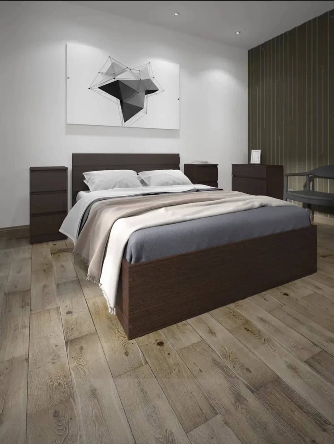 İki nəfərlik çarpayı SO045, venge, laminat, 100х164х200 sm