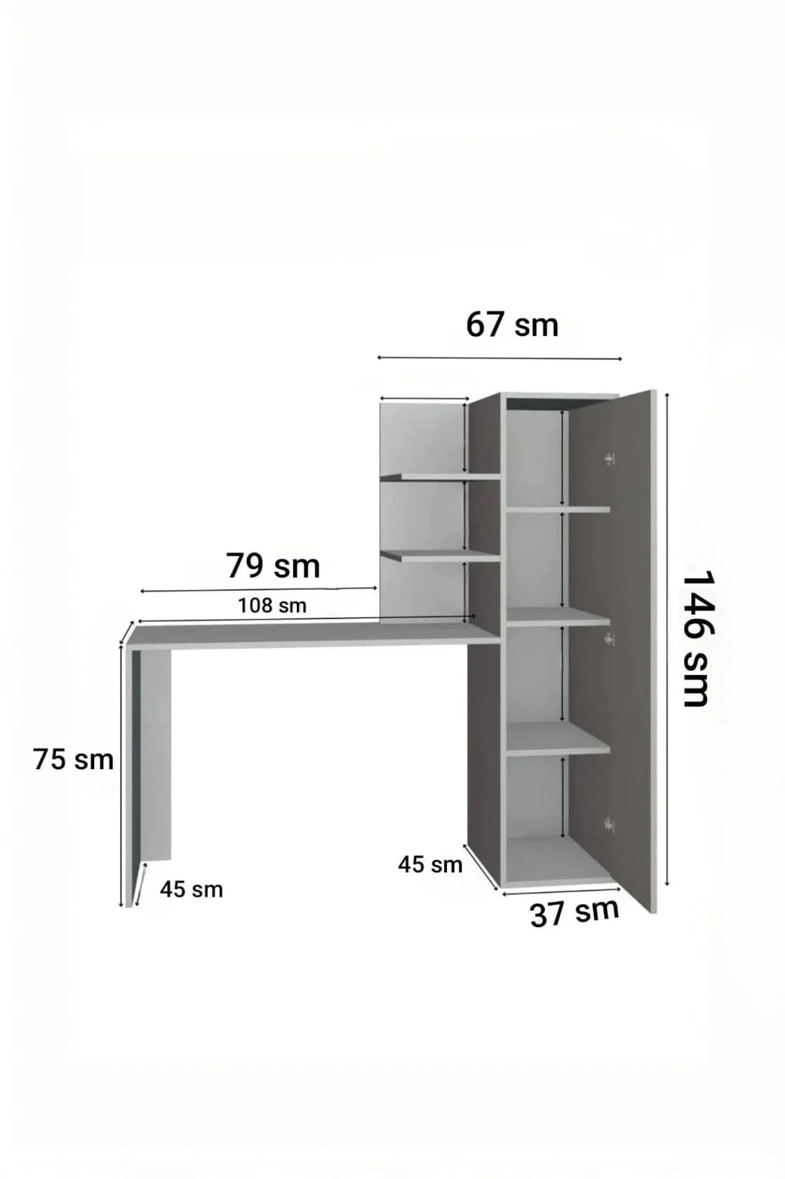 Yazı masası YM61, antrasit, laminat, 146х146х45 sm — изображение 2