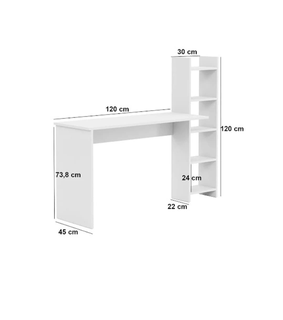 Yazı masası SO15, laminat, ağ/qəhvəyi, 150x45x120 sm — изображение 5