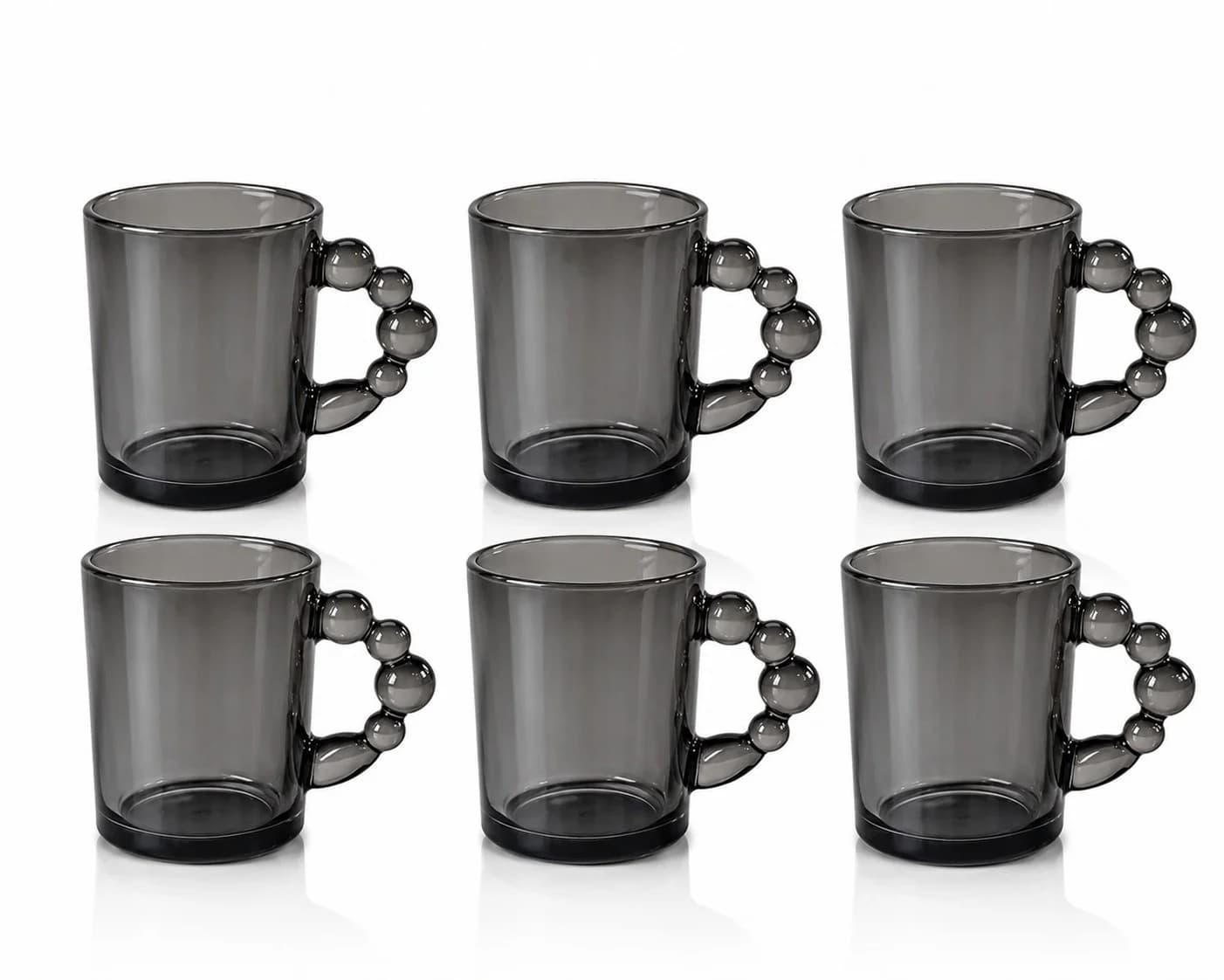 Stəkan dəsti 2948, şüşə, qara, 250 ml, 6 parça