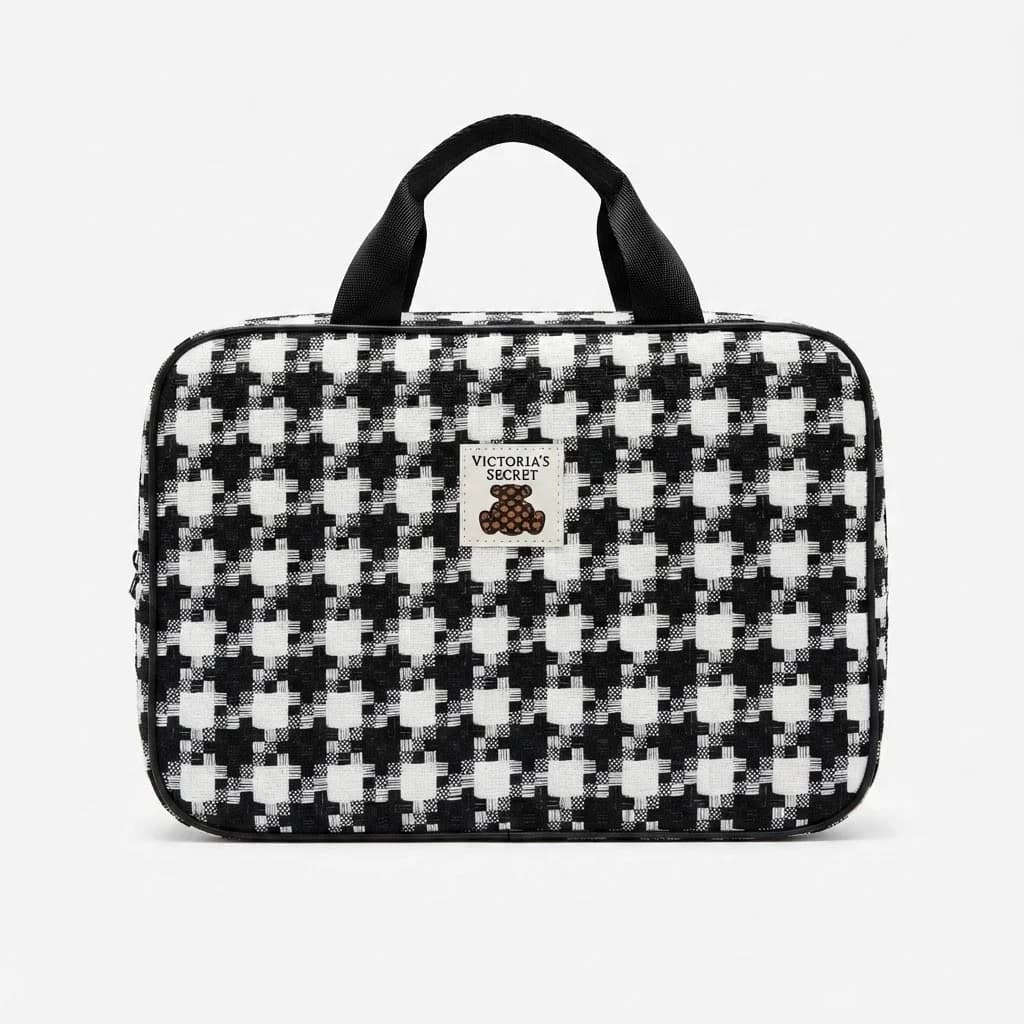 Kosmetik çanta BS81, Qara/Ağ, 20x24x11 sm, 1 bölmə