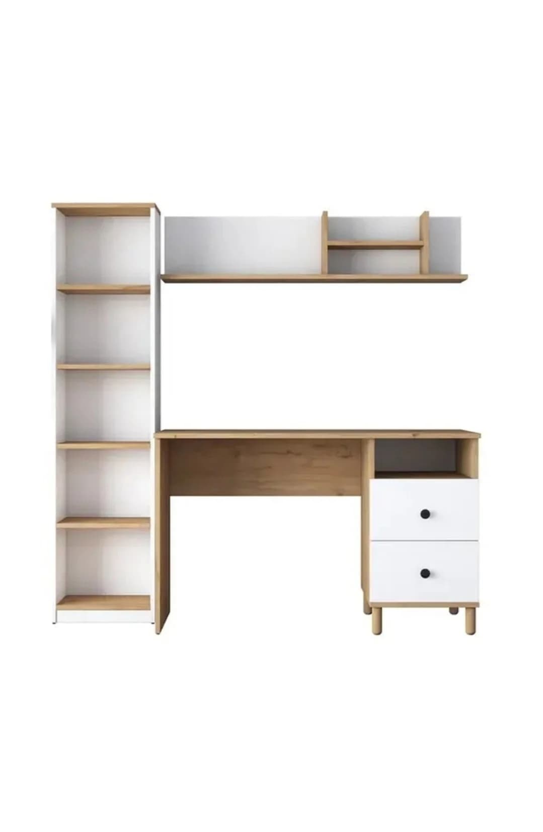 Kompüter masası SO 017, laminat, qəhvəyi/ağ, 50x161x160 sm — изображение 2