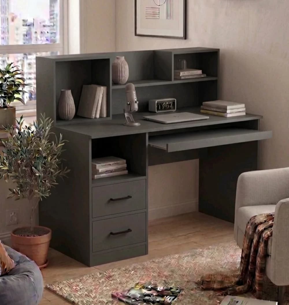 Yazı masası MB15, laminat, 120x115x50 sm, antrasit