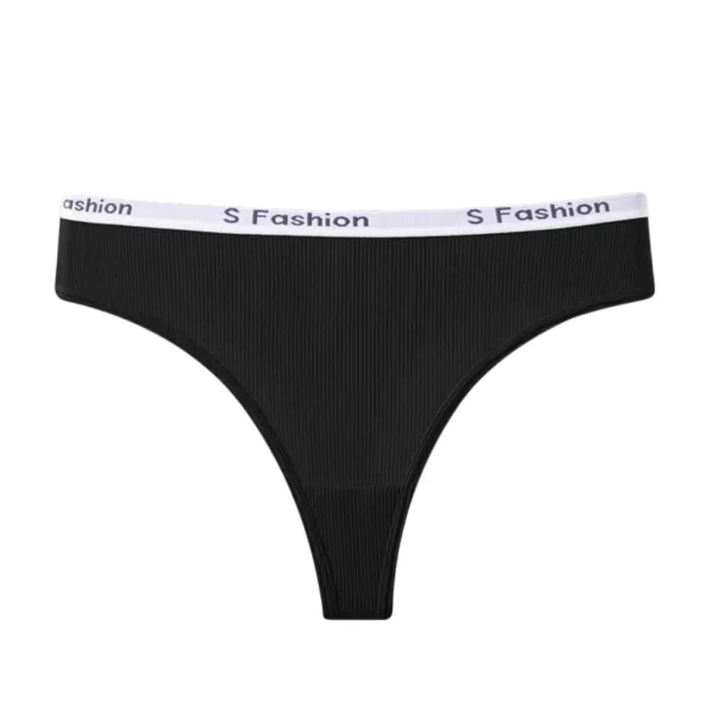 Qadınlar üçün strinq 1324, qara, pambıq, ölçü One size