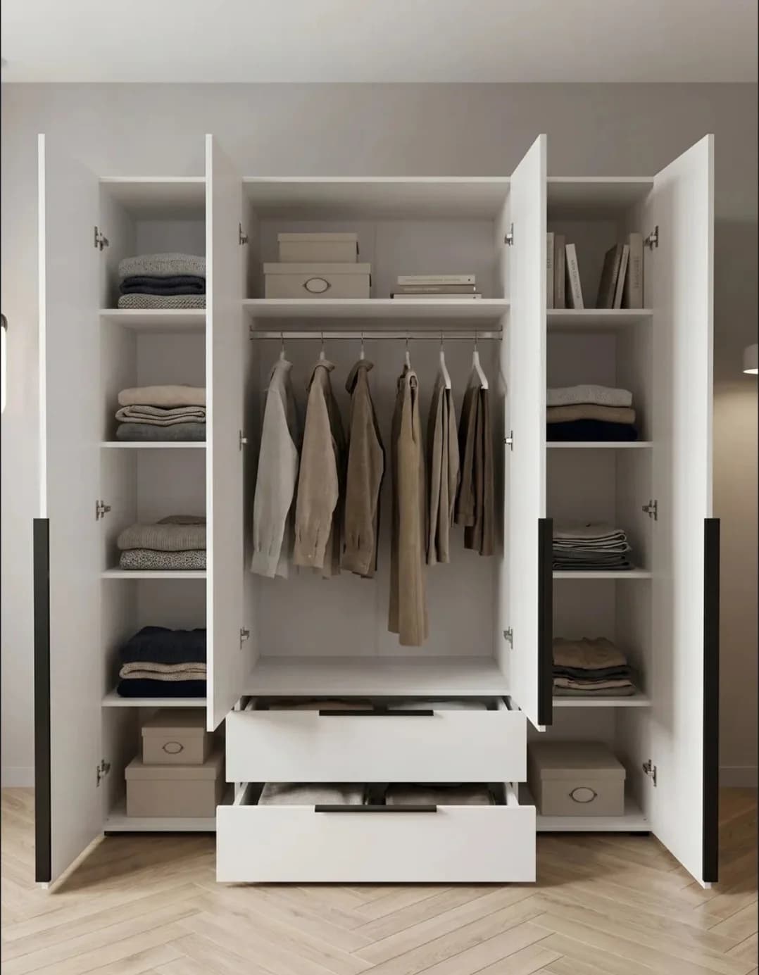 Döşəməüstü dolab SO 00109, laminat, ağ, 203x180x50 sm — image 2