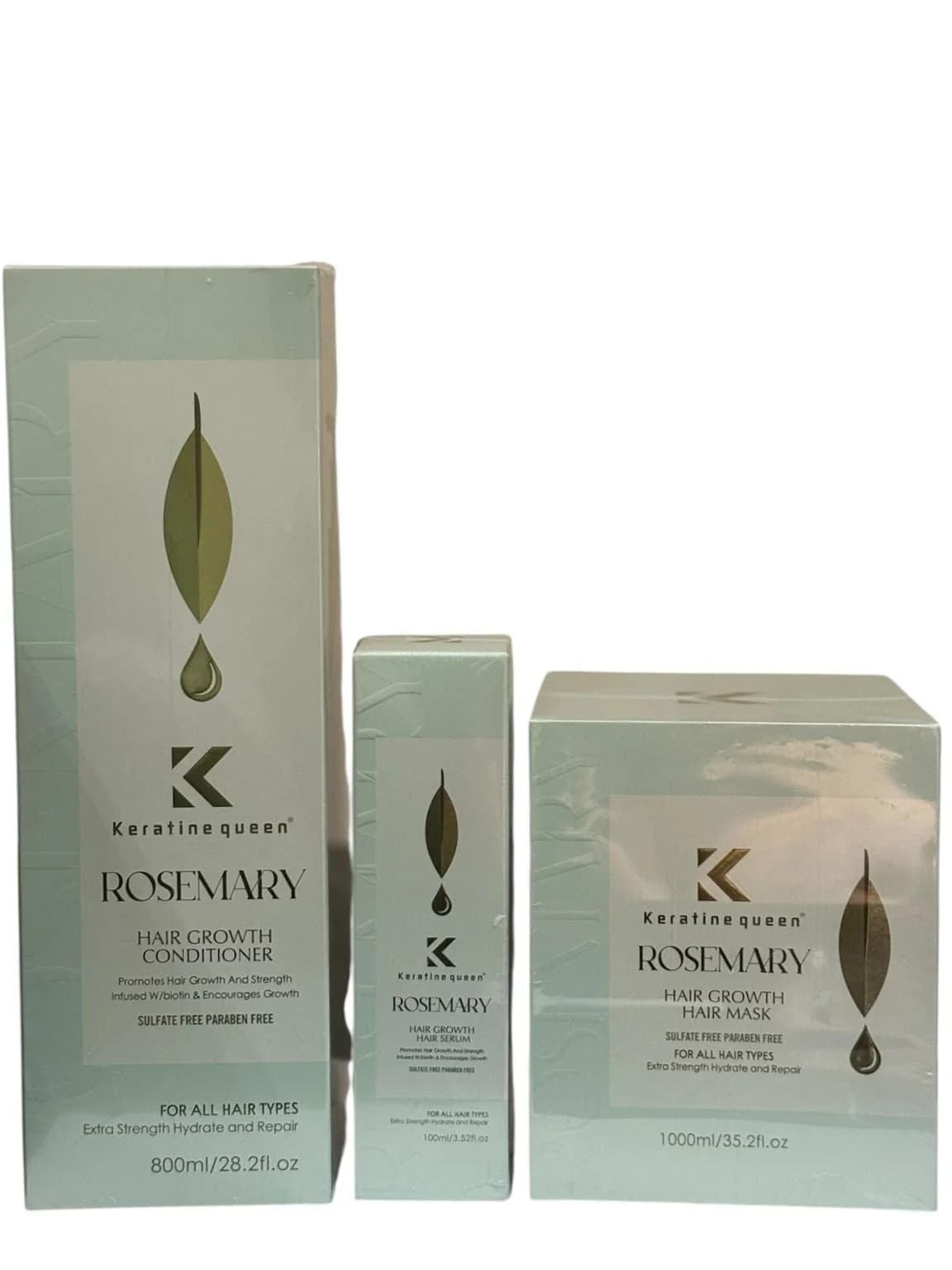 Saçlara qulluq dəsti Rosemary Keratine Queen (kondisioner 800 ml + maska 1000 ml + serum 100 ml)
