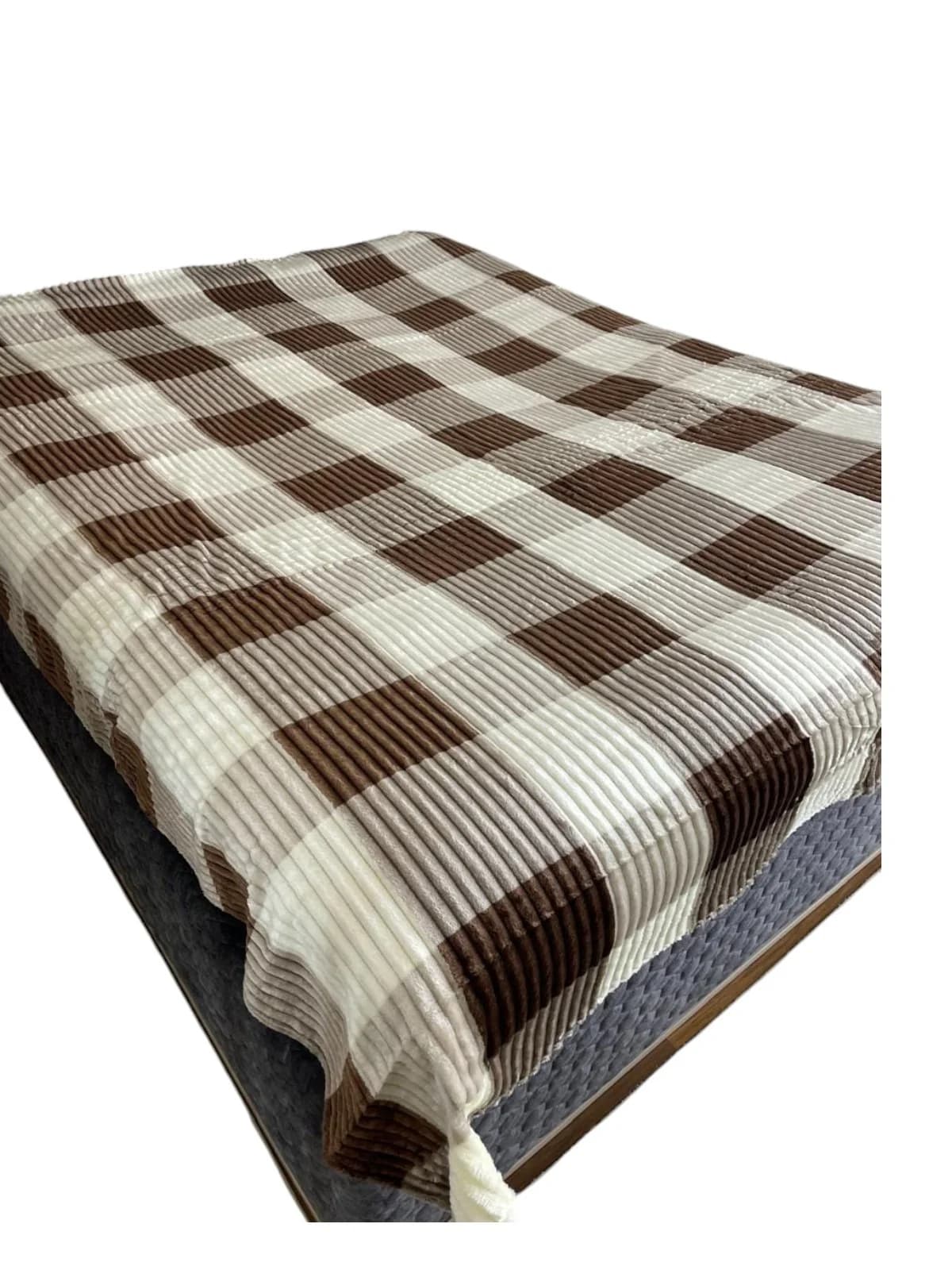 Yataq örtüyü Bamboo model 13.30, yeni model, yaz-yay-payız fəsilli, kletka (şahmat) naxışlı, Bamboo materiallı - GS_1_031