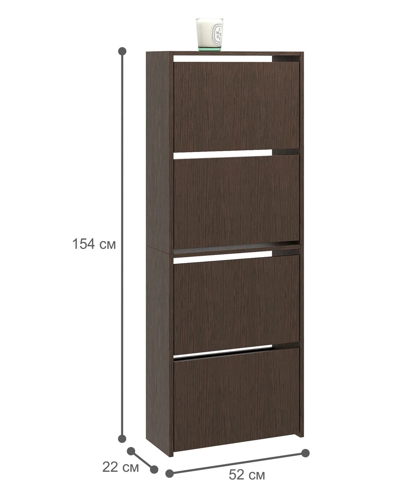 Ayaqqabı üçün şkaf Yagmur 803, laminat, venge, 154x52x22 sm — изображение 4
