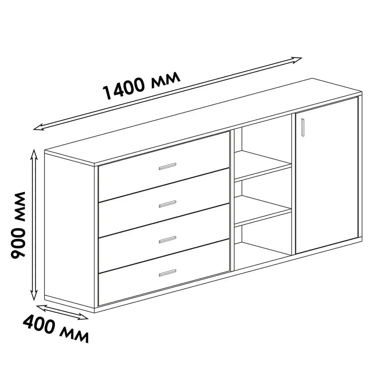 Kamod Yagmur 19, laminat ağ, 140x90x40 sm — изображение 2