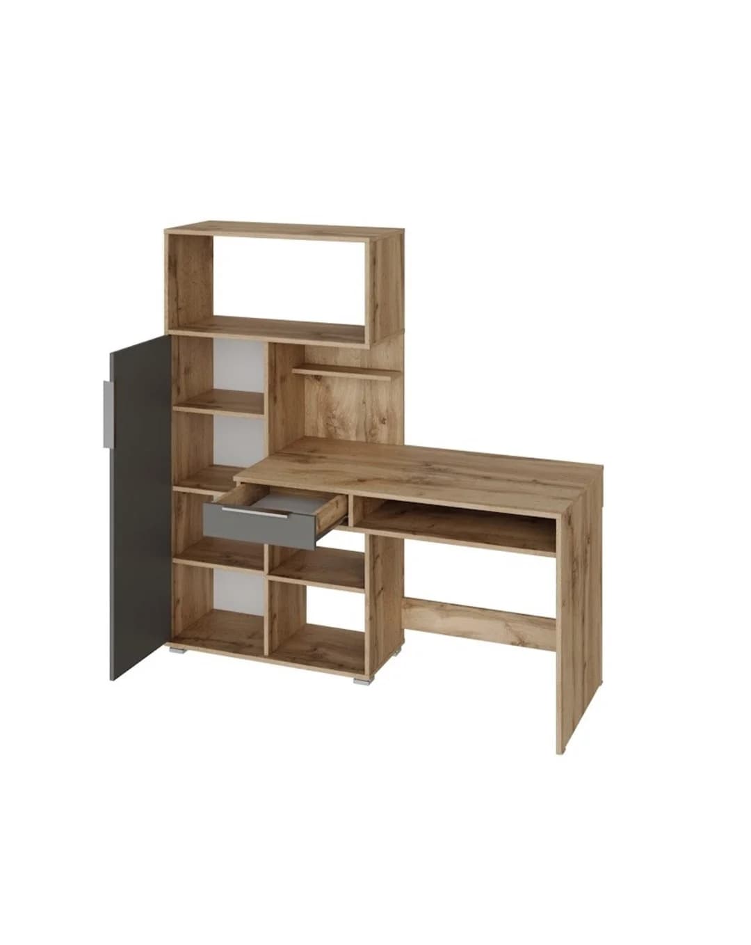 Yazı masası SO19, laminat, qəhvəyi/boz, 150x150x58 sm — изображение 3