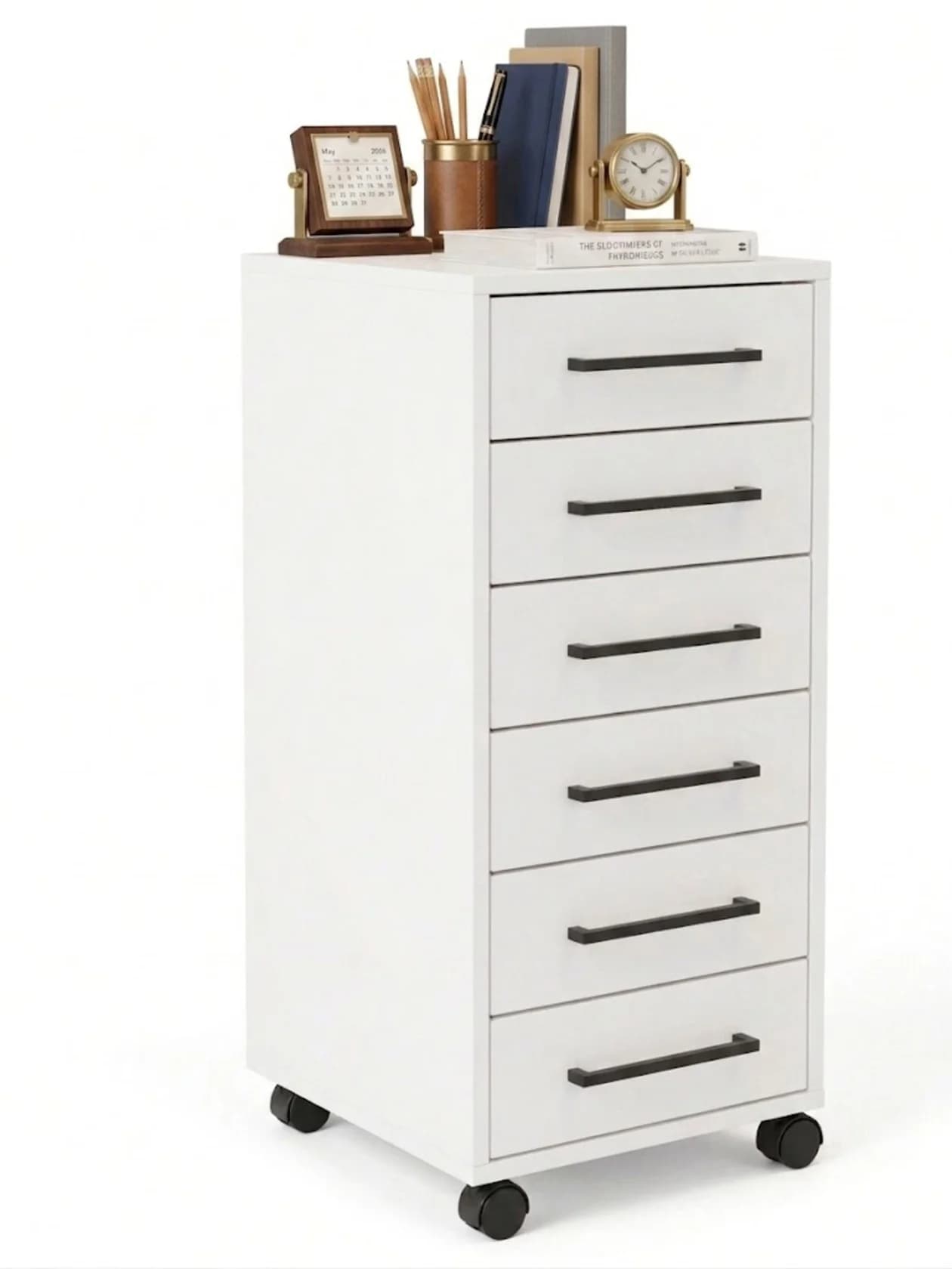 Tumba MB10, laminat, təkərli, 85x40x40 sm, ağ