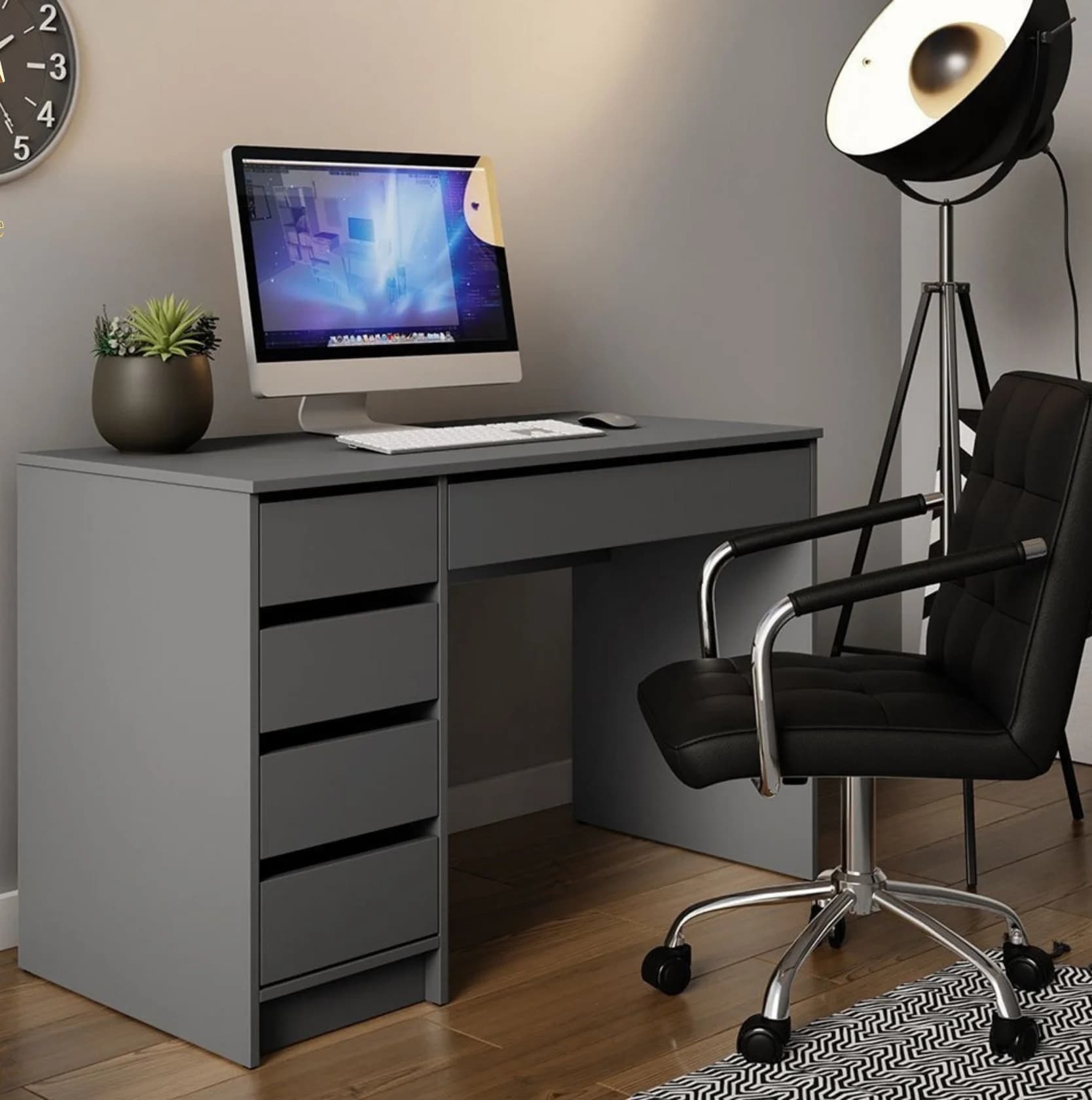 Yazı masası 15461, laminat, 120x75x60 sm, rəng antrasit