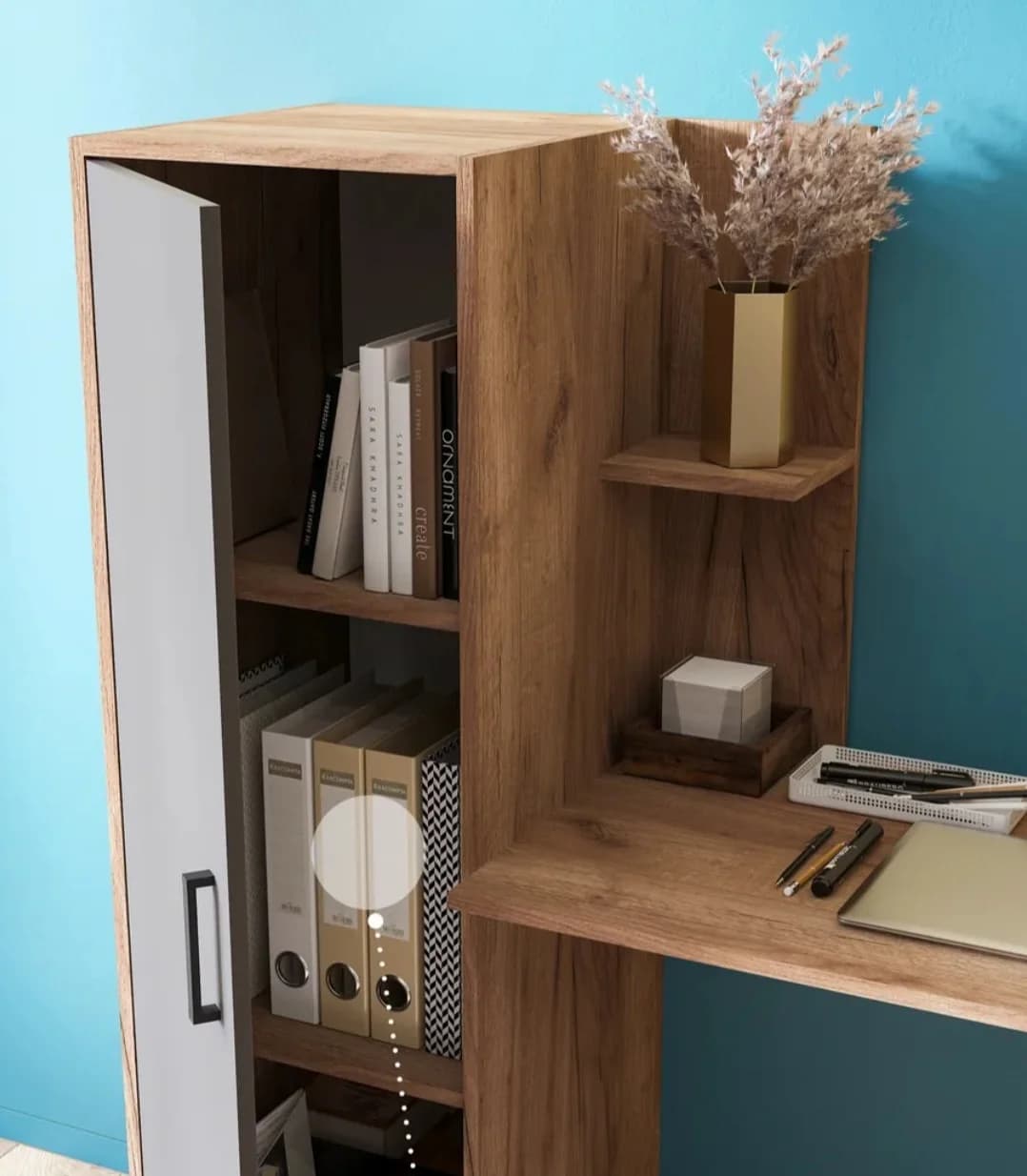 Yazı masası s32, qəhvəyi, laminat, 50х140х140 sm — изображение 2