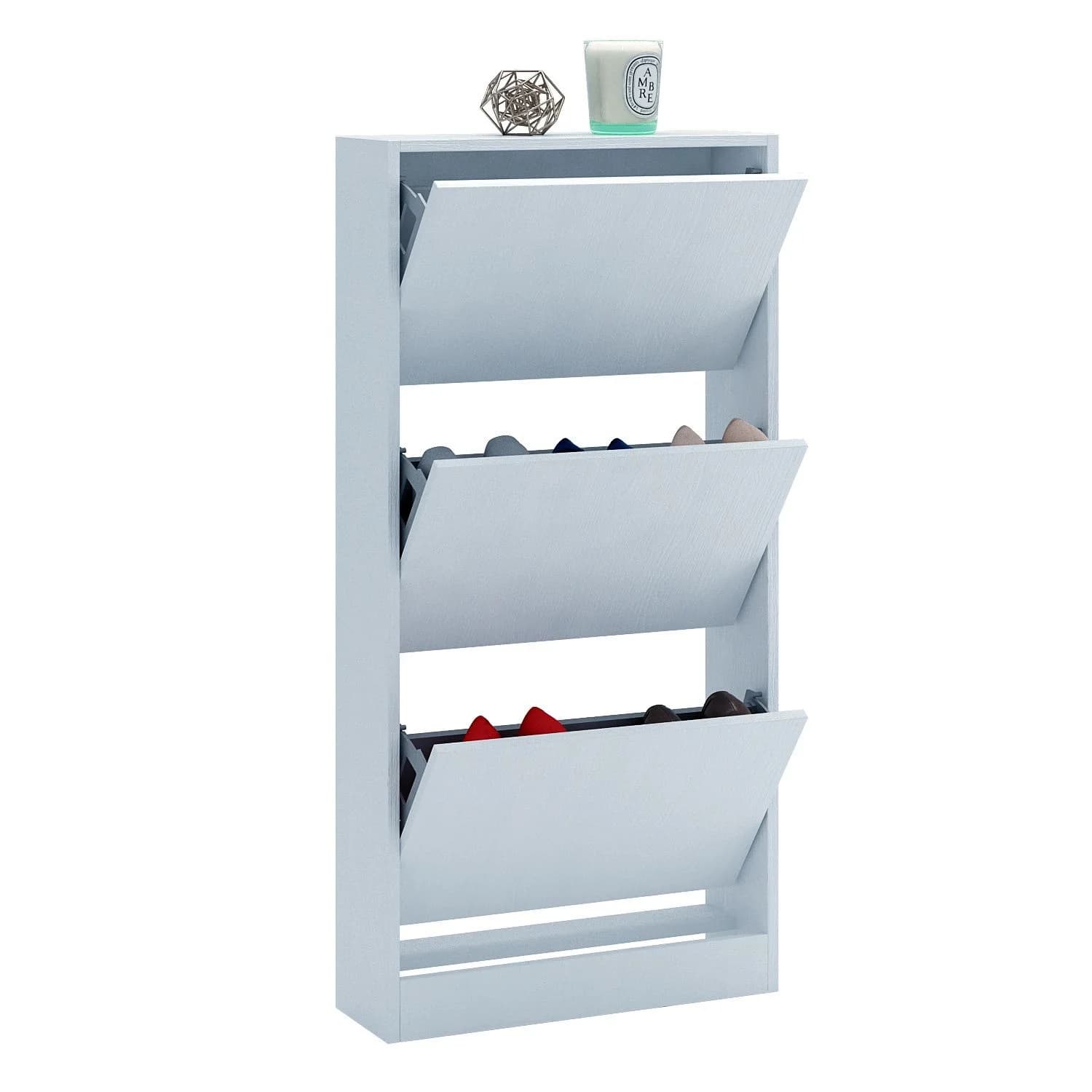 Ayaqqabı üçün tumba Yagmur, laminat, ağ, 118x53x22 sm — изображение 2