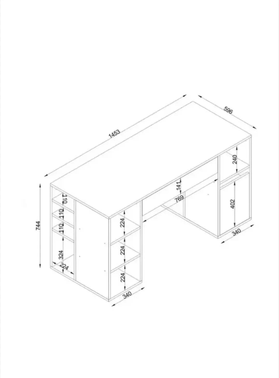 Yazı masası SO0032, laminat, ağ, 145x50x75 sm — изображение 6