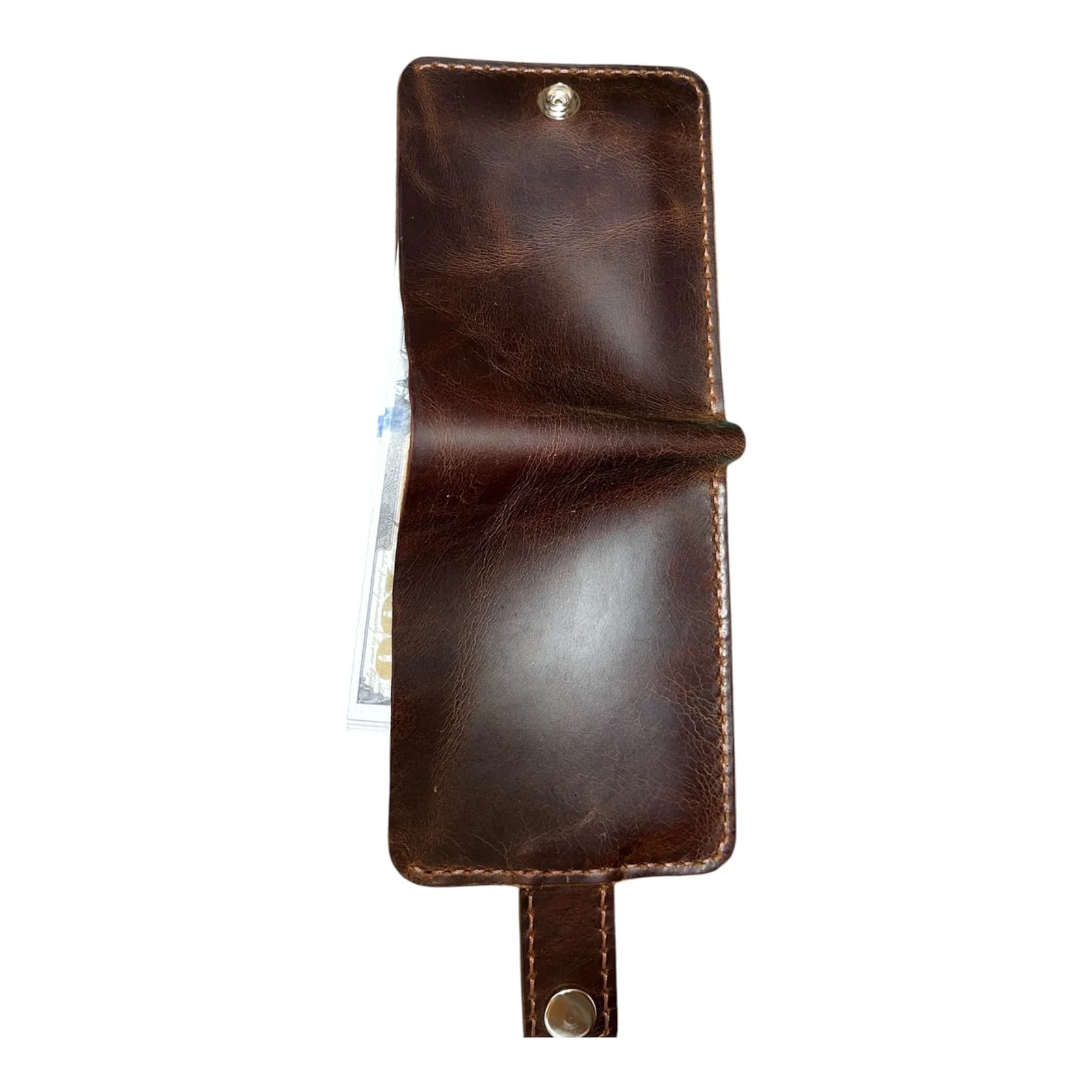 Kişilər üçün pulqabı S-96, tünd qəhvəyi, təbii dəri, 11x8.5 sm — şəkil 3