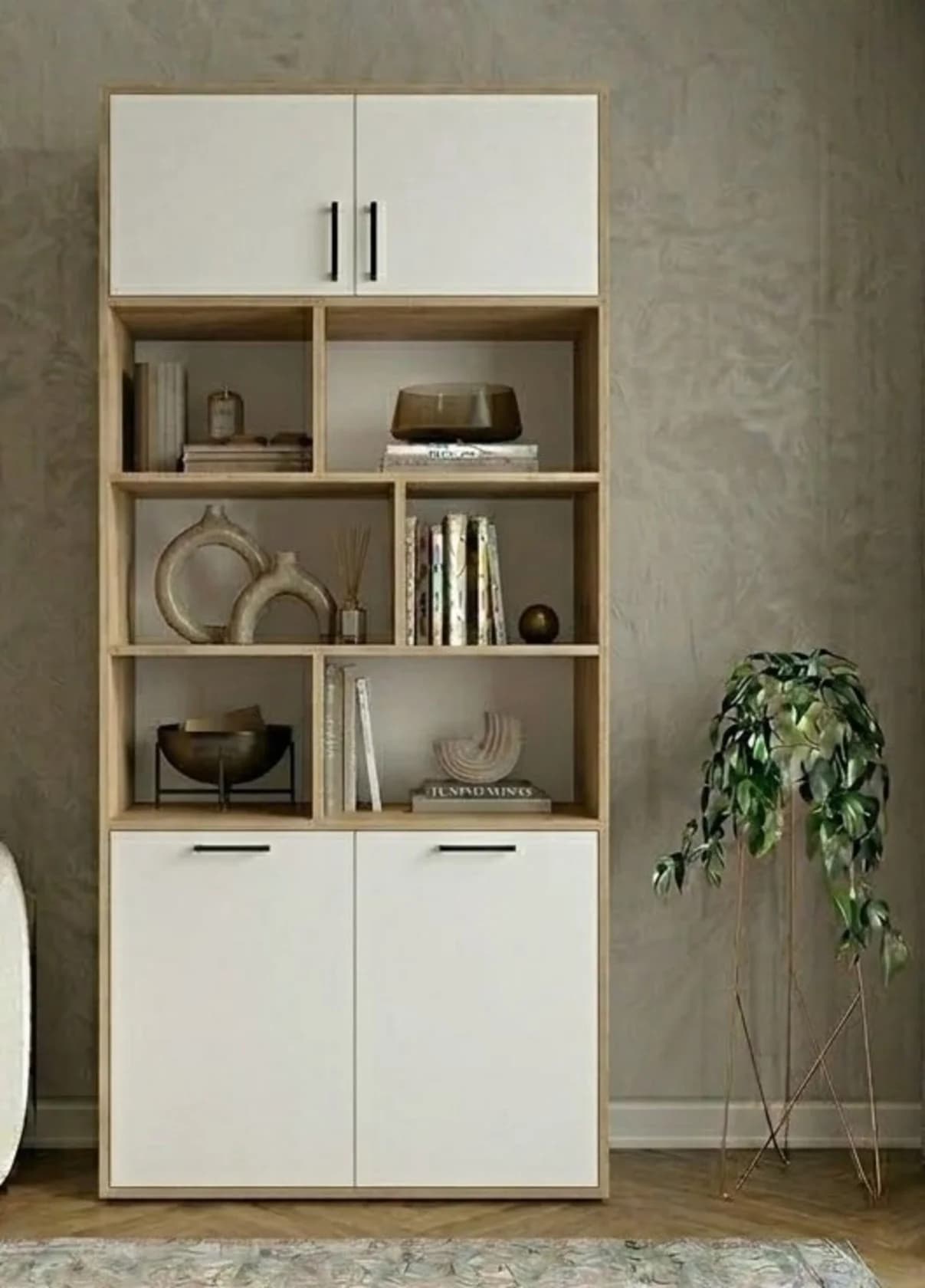 Şkaf MB3, laminat, 185x80x40 sm, ağ/bej