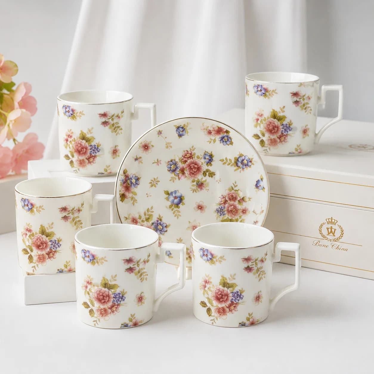 Çay servizi 11420, 250 ml, farfor, ağ, 6 nəfərlik, 12 ədəd
